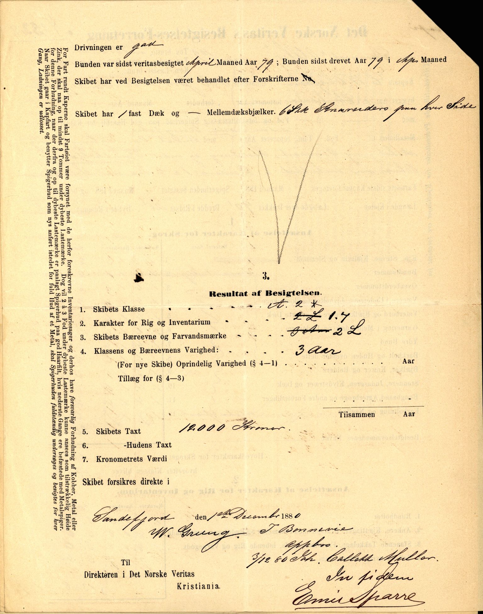 Pa 63 - Østlandske skibsassuranceforening, VEMU/A-1079/G/Ga/L0015/0012: Havaridokumenter / Vaar, Stapnæs, Tillid, Uller, Ternen, 1882, s. 72