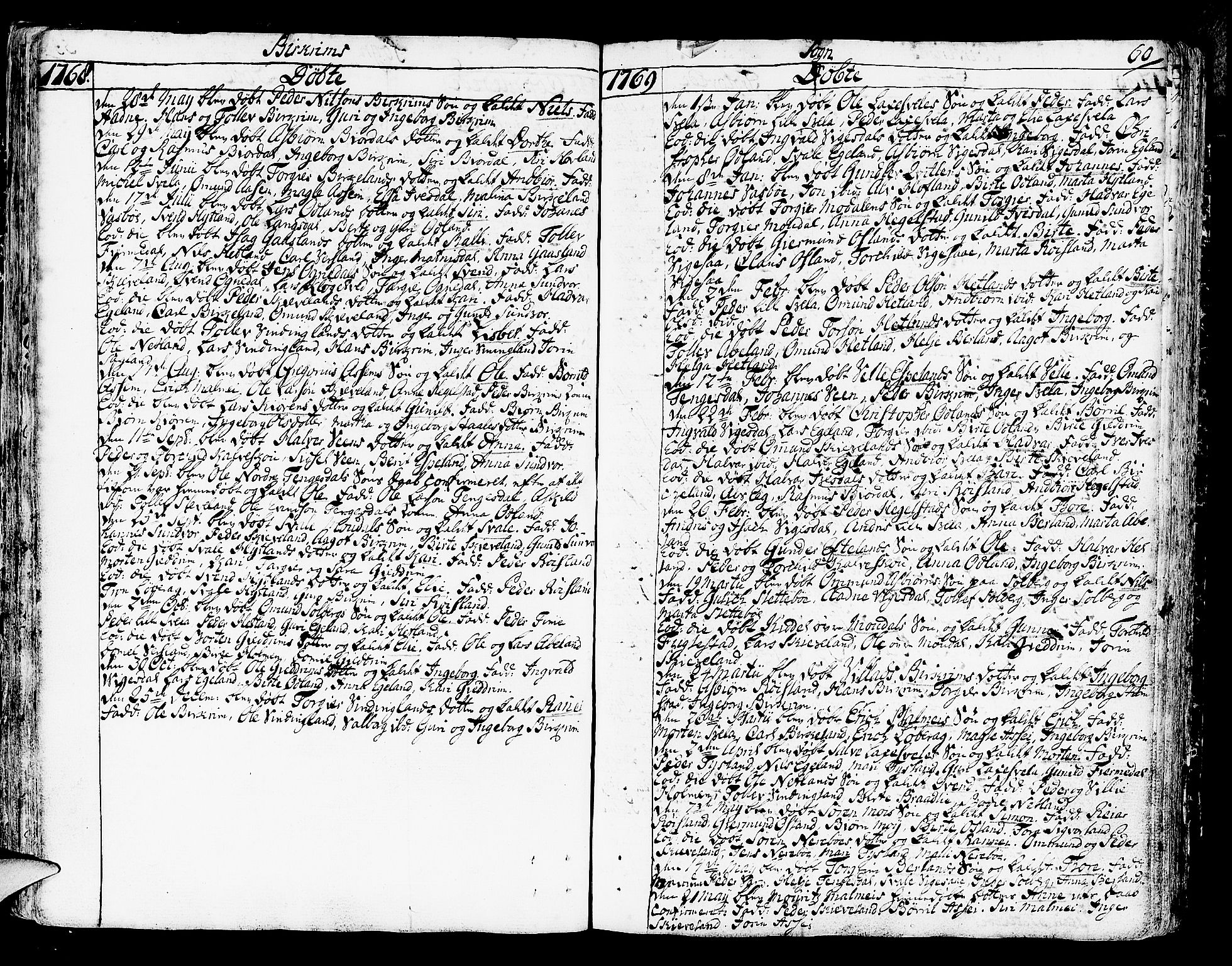 Helleland sokneprestkontor, SAST/A-101810: Ministerialbok nr. A 2 /2, 1762-1791, s. 60