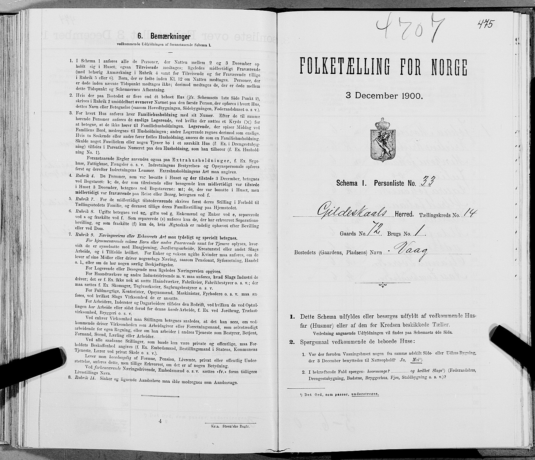 SAT, Folketelling 1900 for 1838 Gildeskål herred, 1900, s. 1458