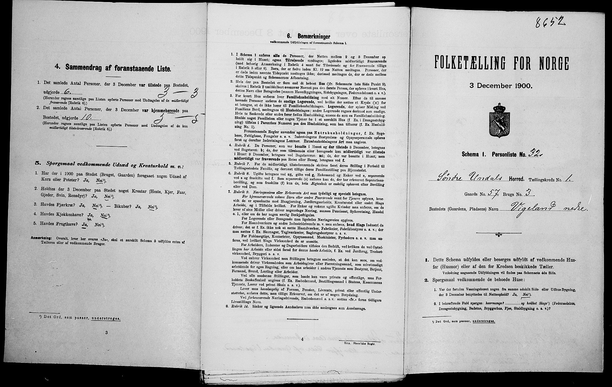 SAK, Folketelling 1900 for 1029 Sør-Audnedal herred, 1900, s. 157