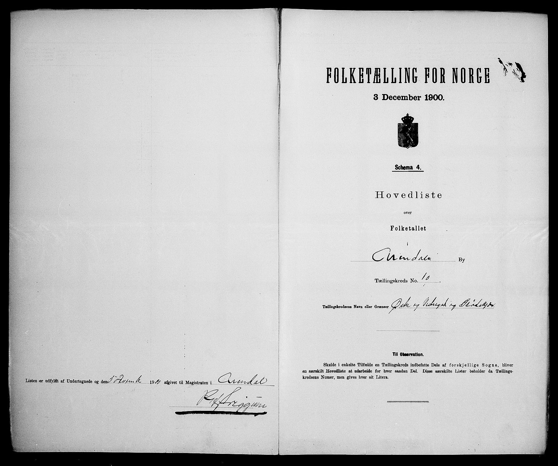 SAK, Folketelling 1900 for 0903 Arendal kjøpstad, 1900, s. 45