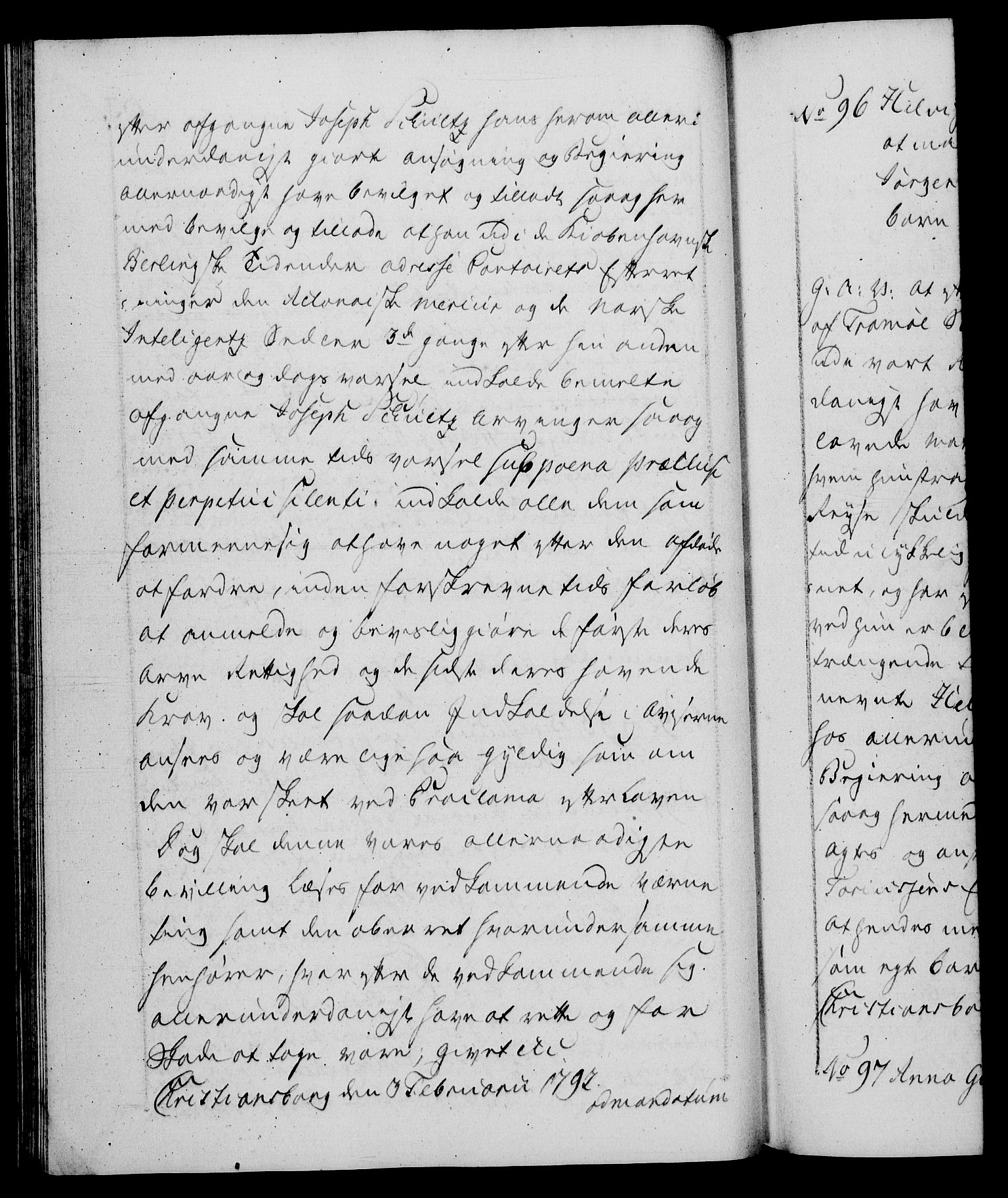 Danske Kanselli 1572-1799, RA/EA-3023/F/Fc/Fca/Fcaa/L0054: Norske registre, 1792-1793, s. 63b
