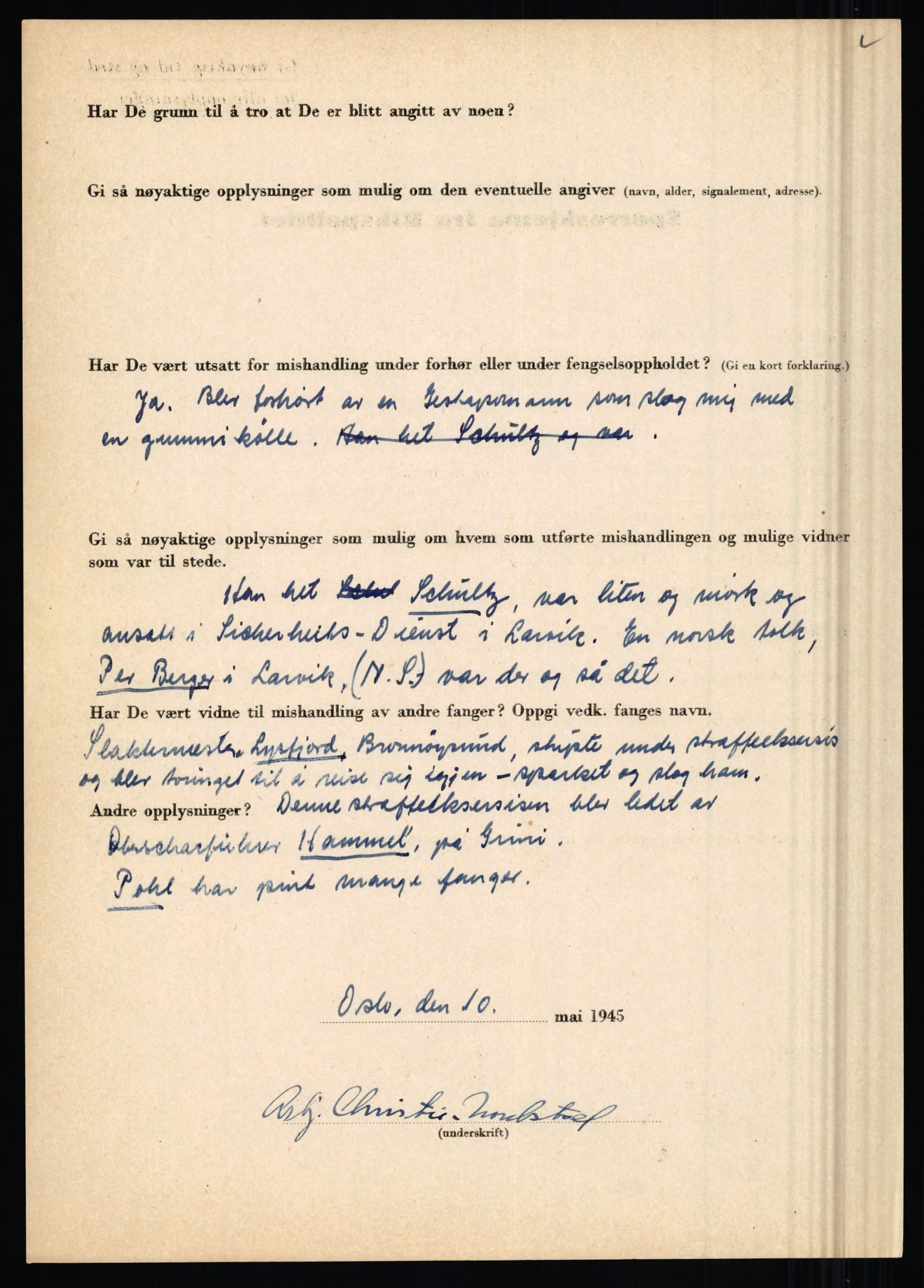 Rikspolitisjefen, AV/RA-S-1560/L/L0012: Mogensen, Øivind - Noraas, Lars, 1940-1945, s. 1053