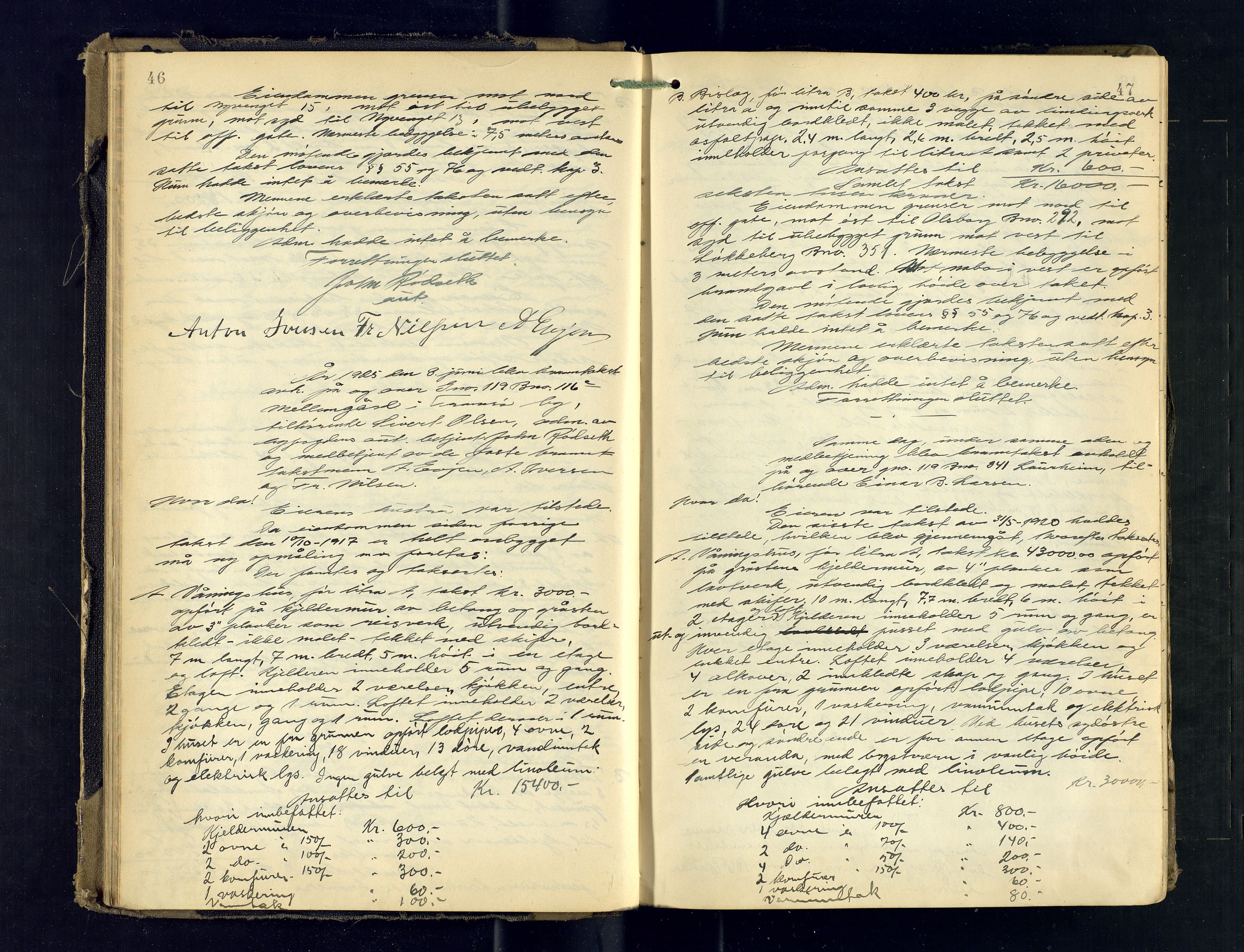 Tromsø byfogd/byrett, AV/SATØ-SATØ-0063/1/Oc/Ocb/Ocba/L0008: Branntakstprotokoll, 1924-1930, s. 46-47