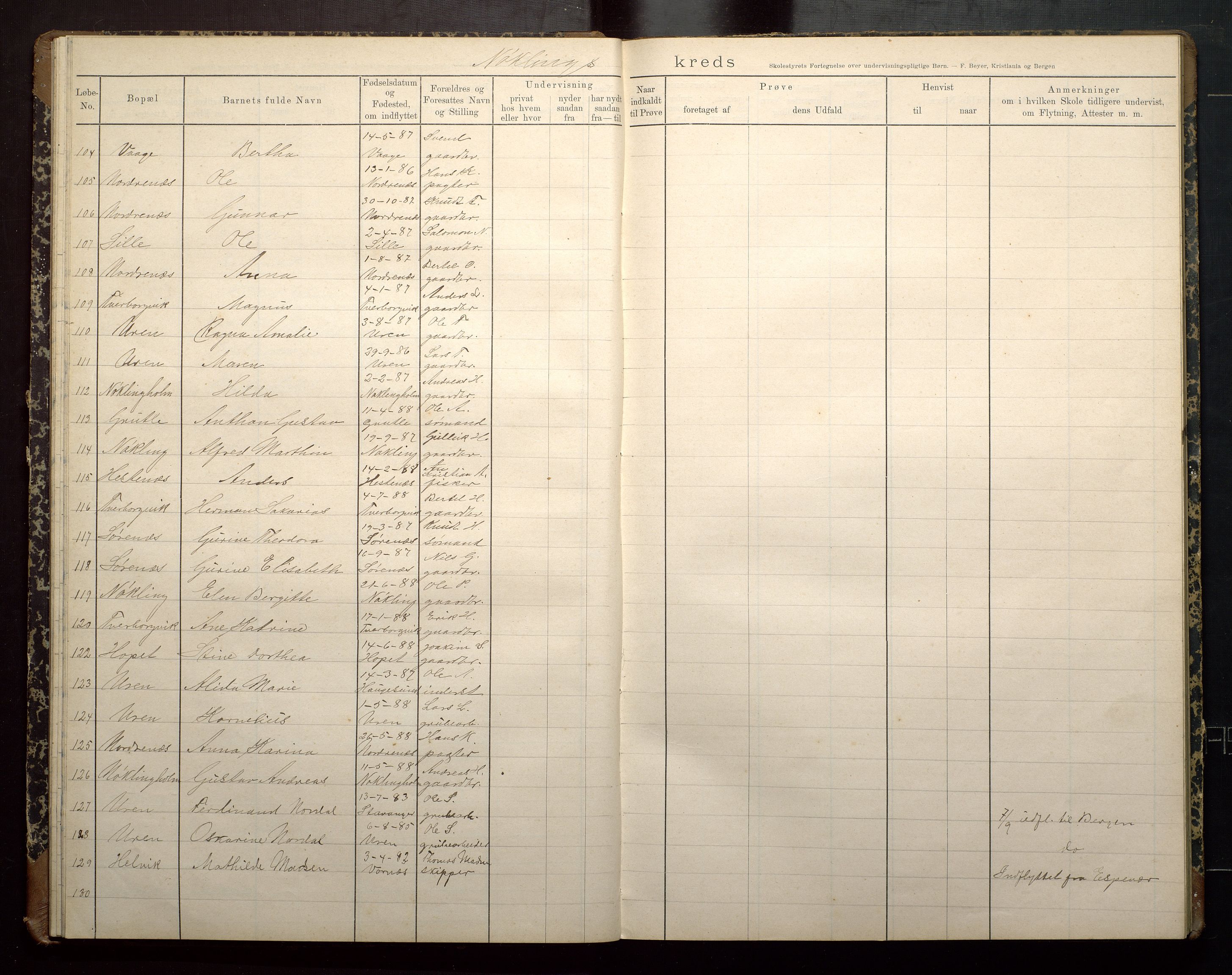Finnaas kommune. Skulestyret, IKAH/1218a-211/F/Fa/L0001: Barnelister, 1893, s. 21