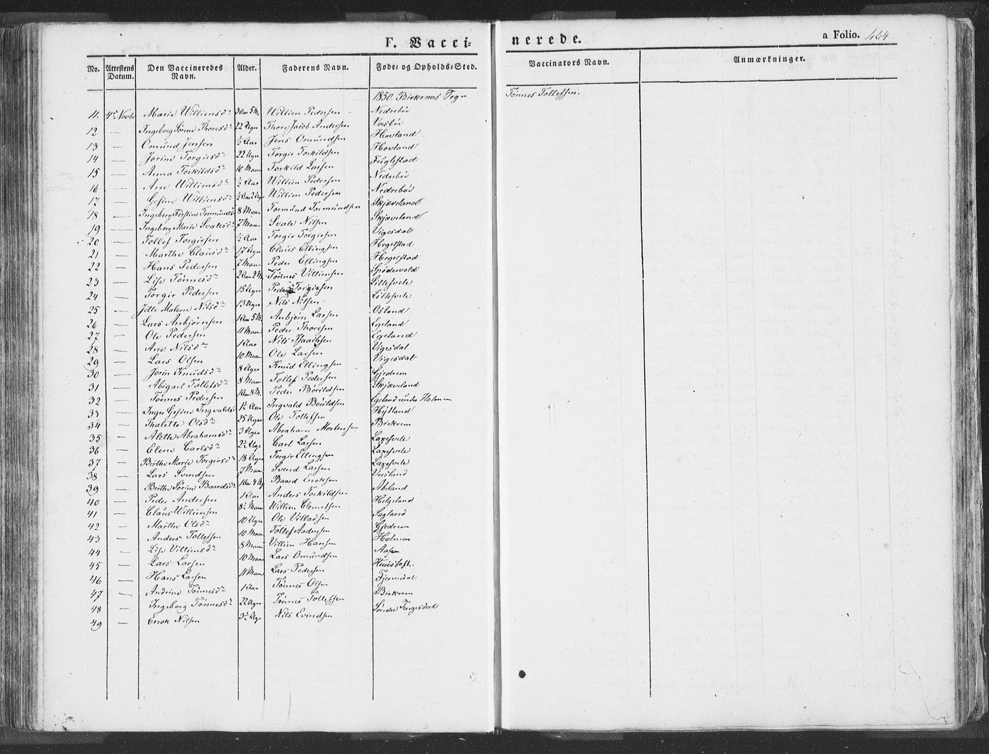 Helleland sokneprestkontor, AV/SAST-A-101810: Ministerialbok nr. A 6.2, 1834-1863, s. 464