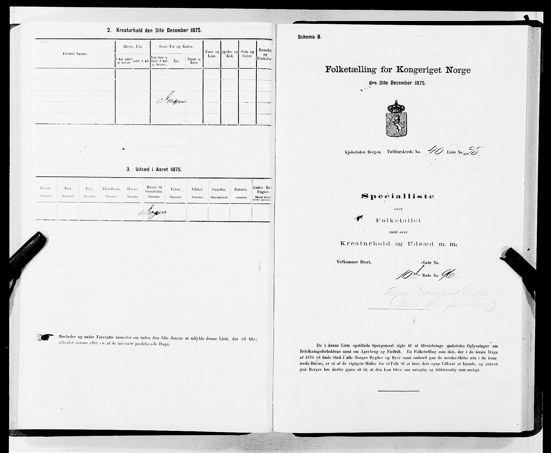 SAB, Folketelling 1875 for 1301 Bergen kjøpstad, 1875, s. 2122