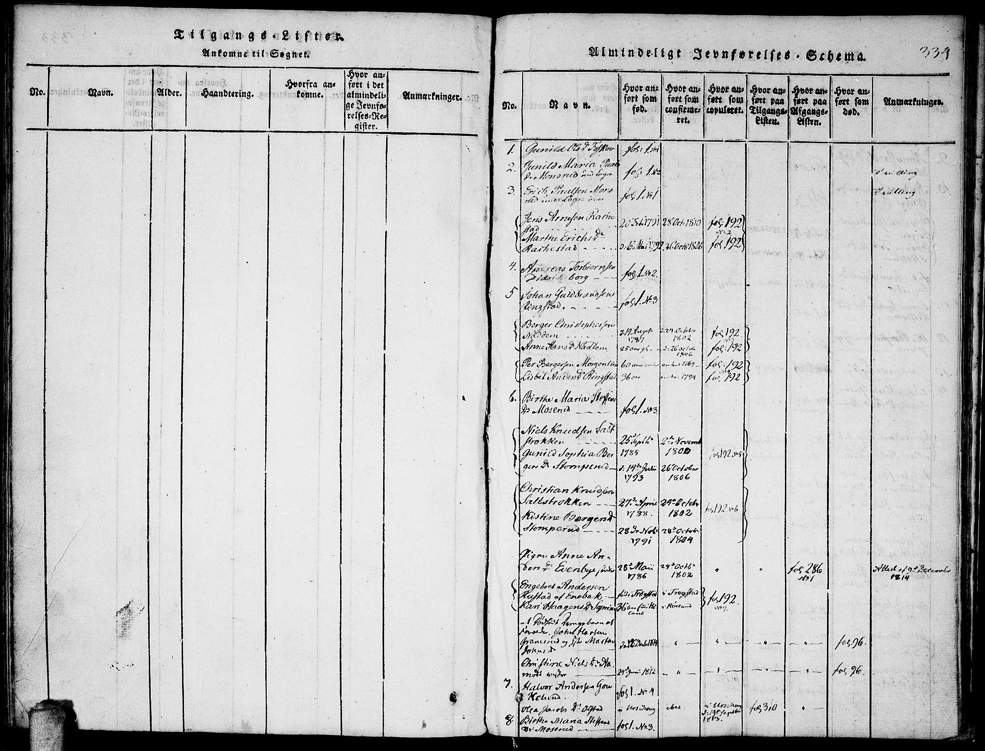 Høland prestekontor Kirkebøker, SAO/A-10346a/F/Fa/L0007: Ministerialbok nr. I 7, 1814-1827, s. 334
