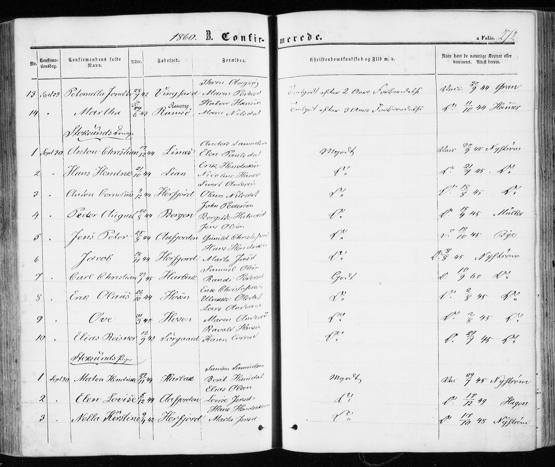 Ministerialprotokoller, klokkerbøker og fødselsregistre - Sør-Trøndelag, SAT/A-1456/657/L0705: Ministerialbok nr. 657A06, 1858-1867, s. 272