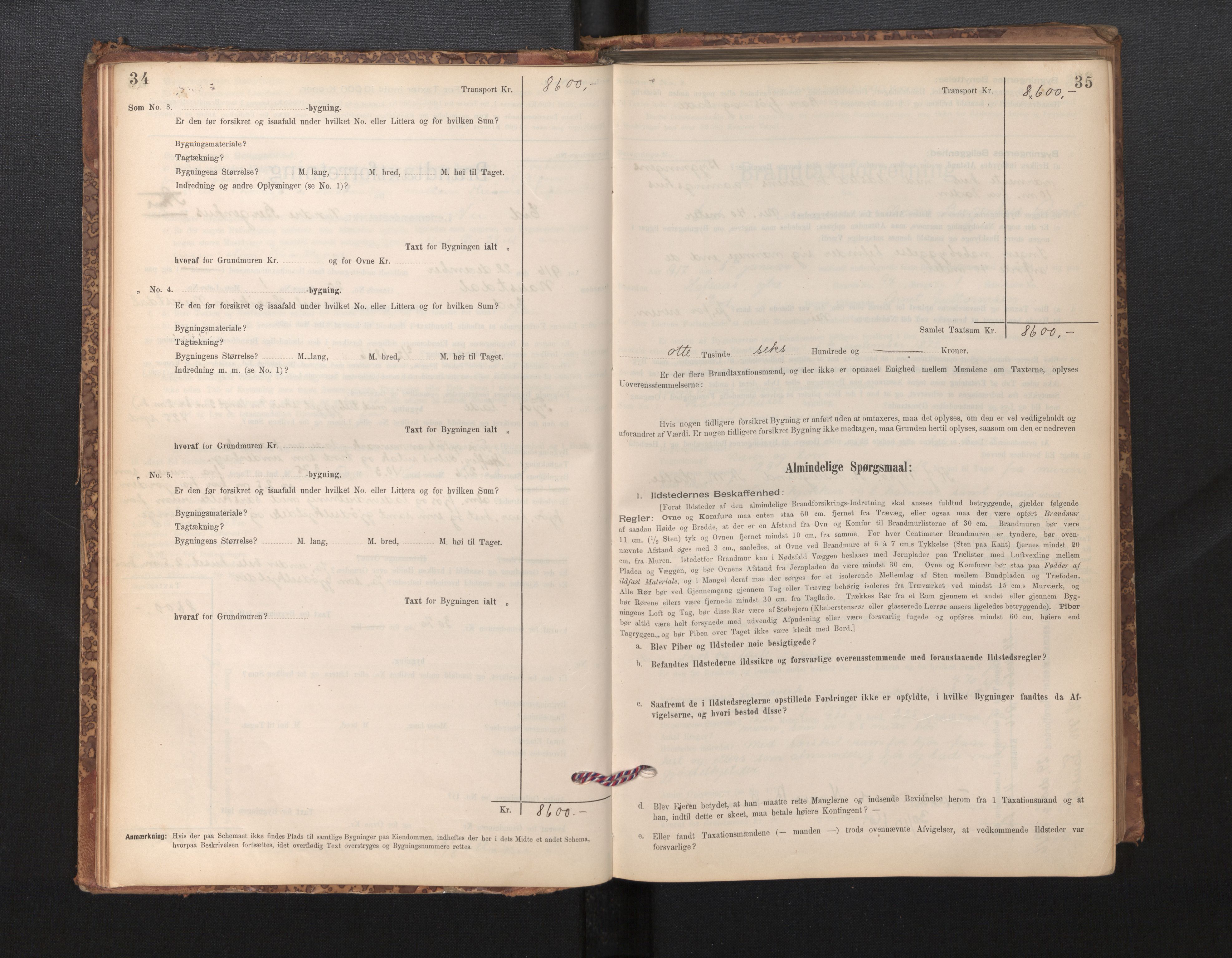 Lensmannen i Eid, SAB/A-27001/0012/L0007: Branntakstprotokoll, skjematakst, 1896-1929, s. 34-35