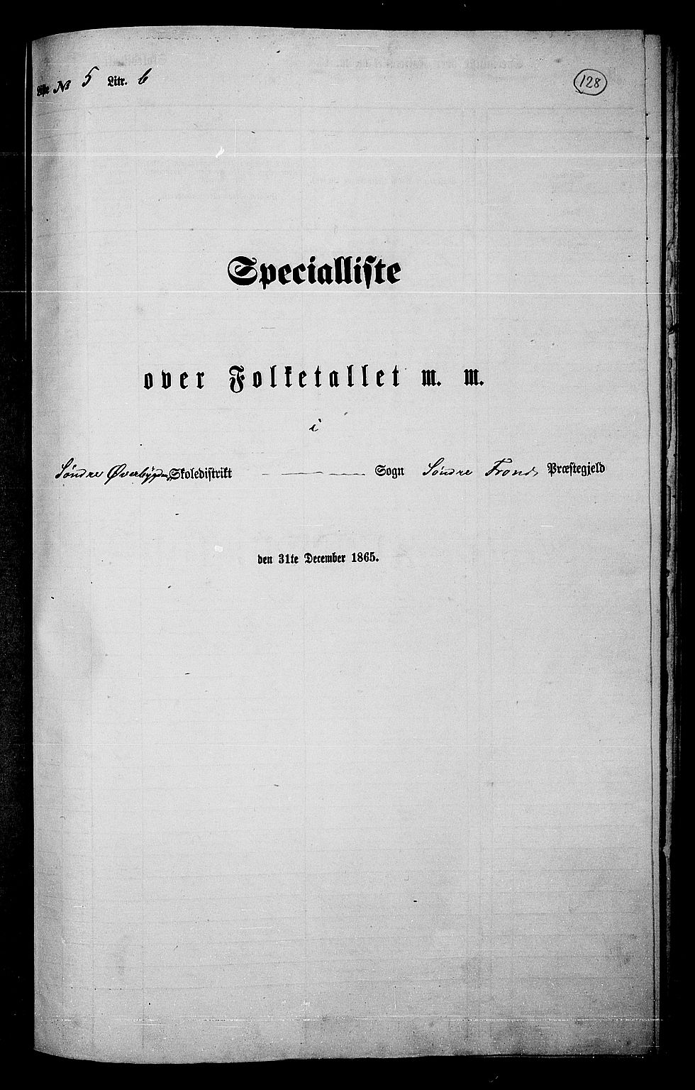 RA, Folketelling 1865 for 0519P Sør-Fron prestegjeld, 1865, s. 103