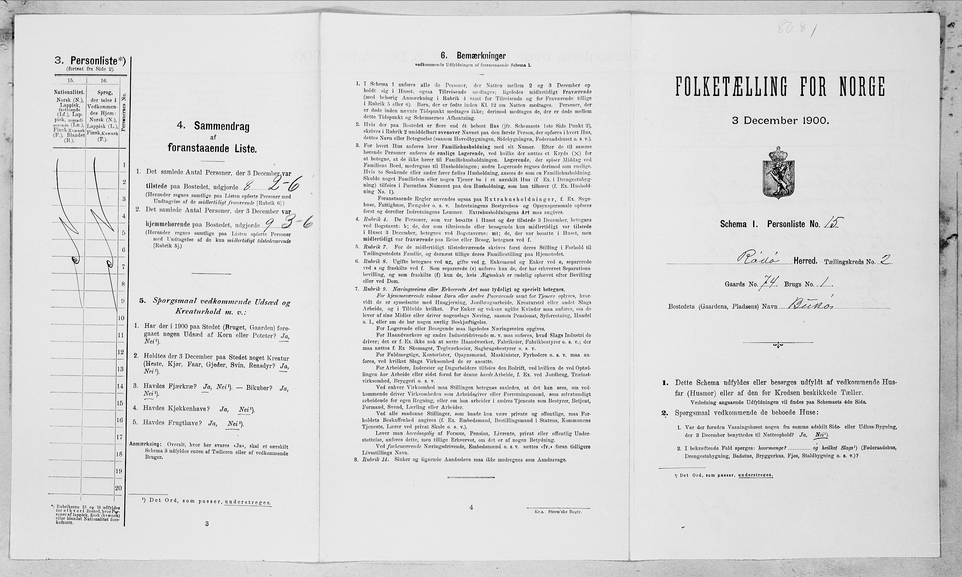 SAT, Folketelling 1900 for 1836 Rødøy herred, 1900, s. 142