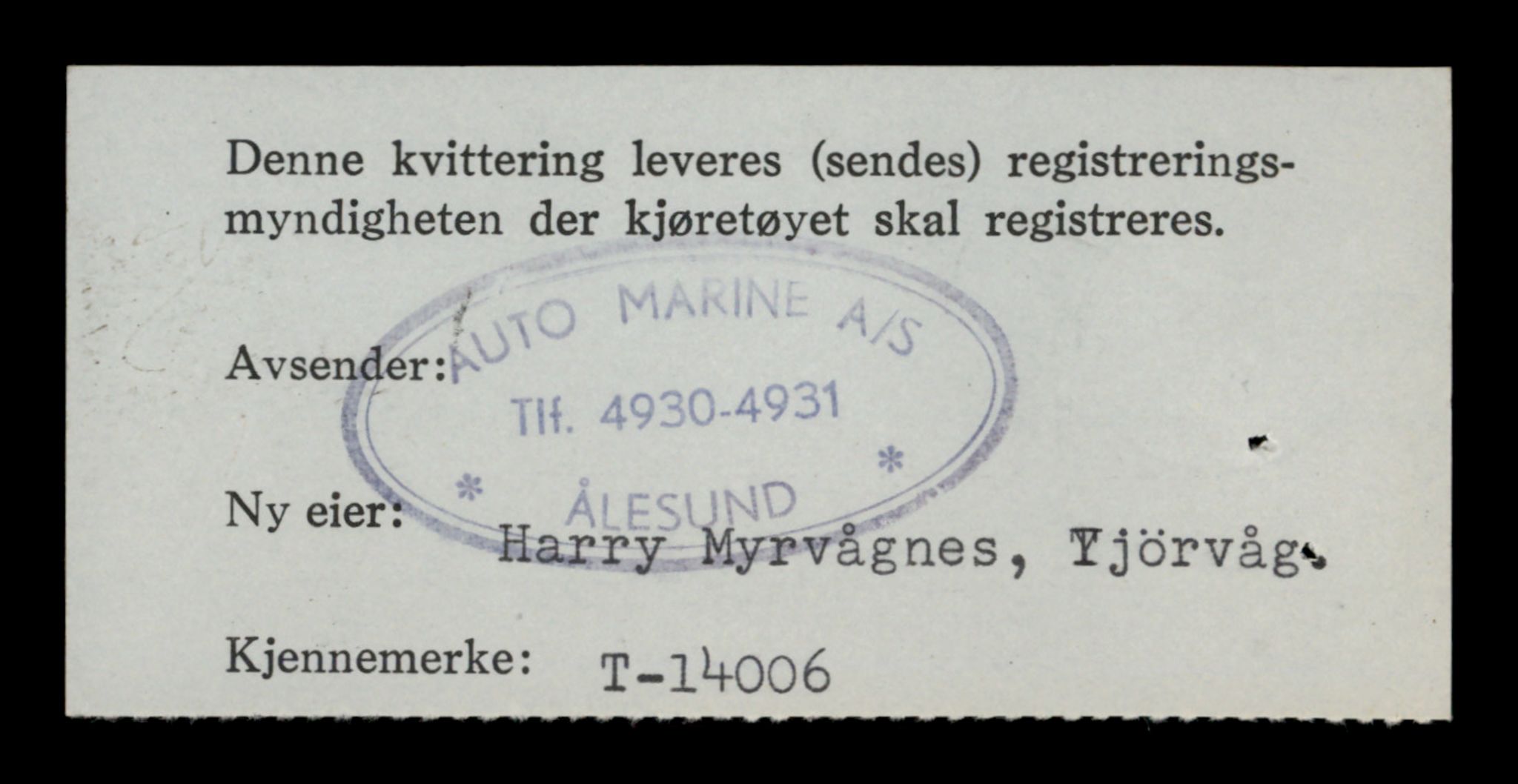 Møre og Romsdal vegkontor - Ålesund trafikkstasjon, AV/SAT-A-4099/F/Fe/L0042: Registreringskort for kjøretøy T 13906 - T 14079, 1927-1998, s. 1402