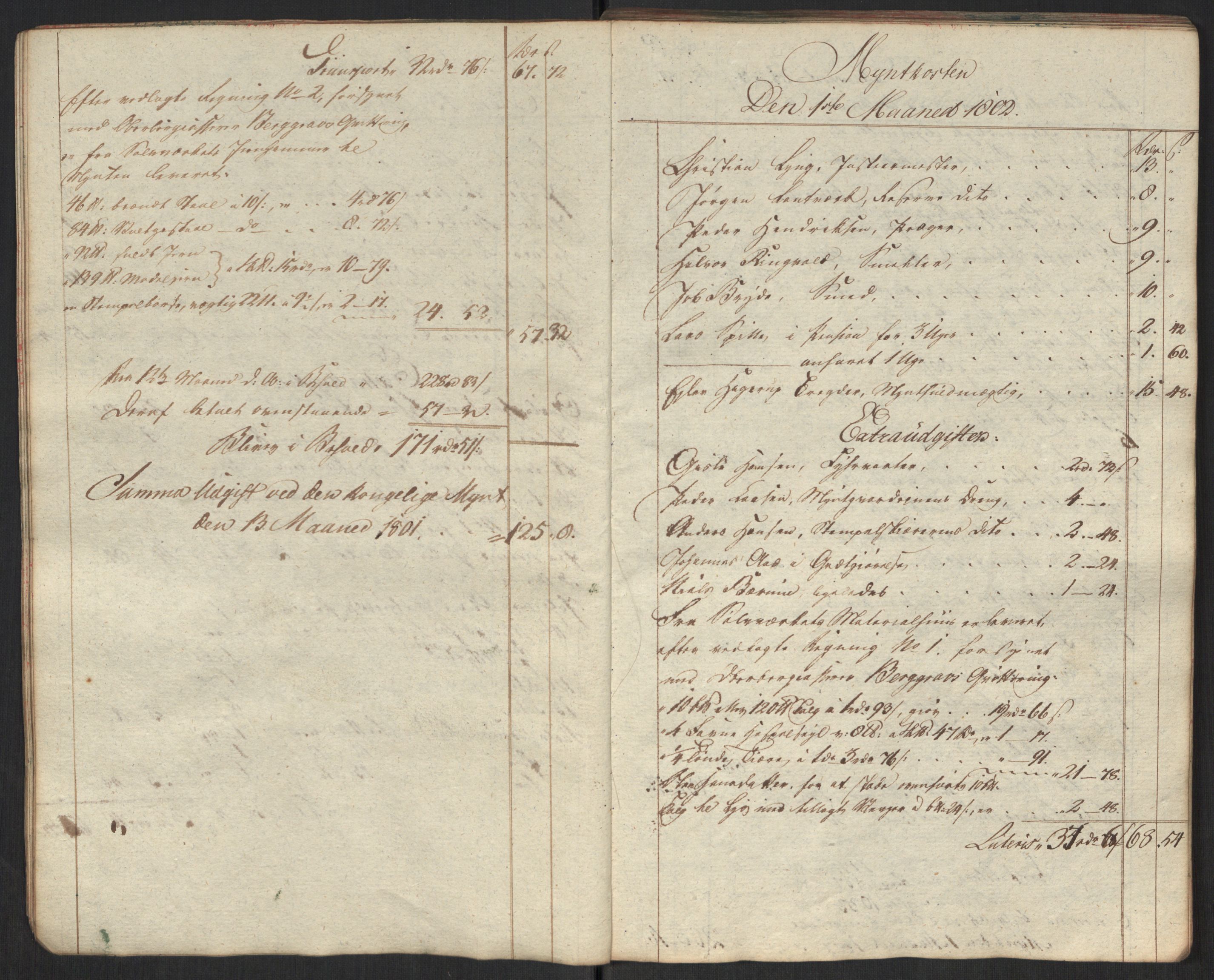 Rentekammeret inntil 1814, Realistisk ordnet avdeling, AV/RA-EA-4070/Oa/L0010: [Y8]: Regninger for Kongsbergs mynt., 1760-1805, s. 617