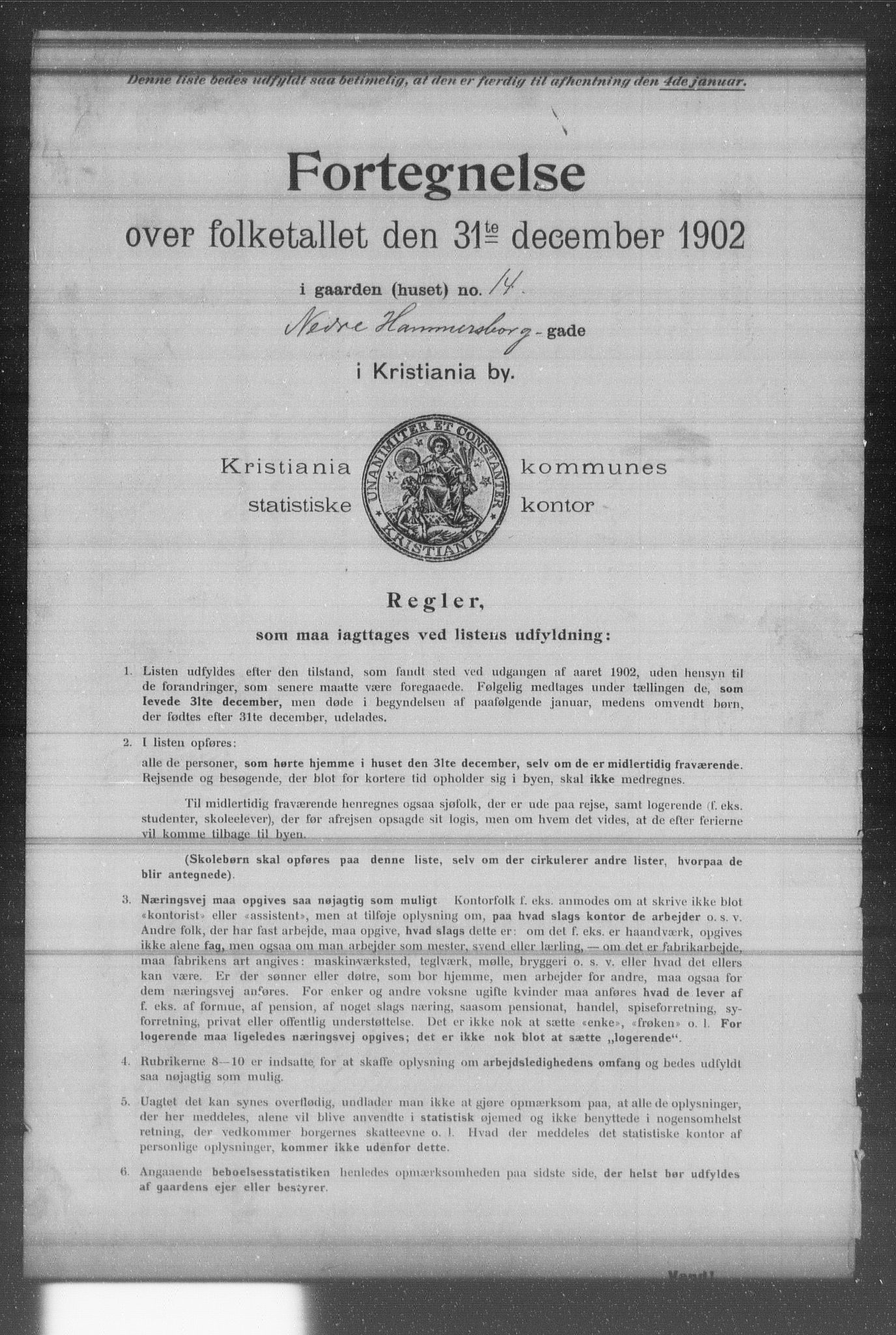 OBA, Kommunal folketelling 31.12.1902 for Kristiania kjøpstad, 1902, s. 13142