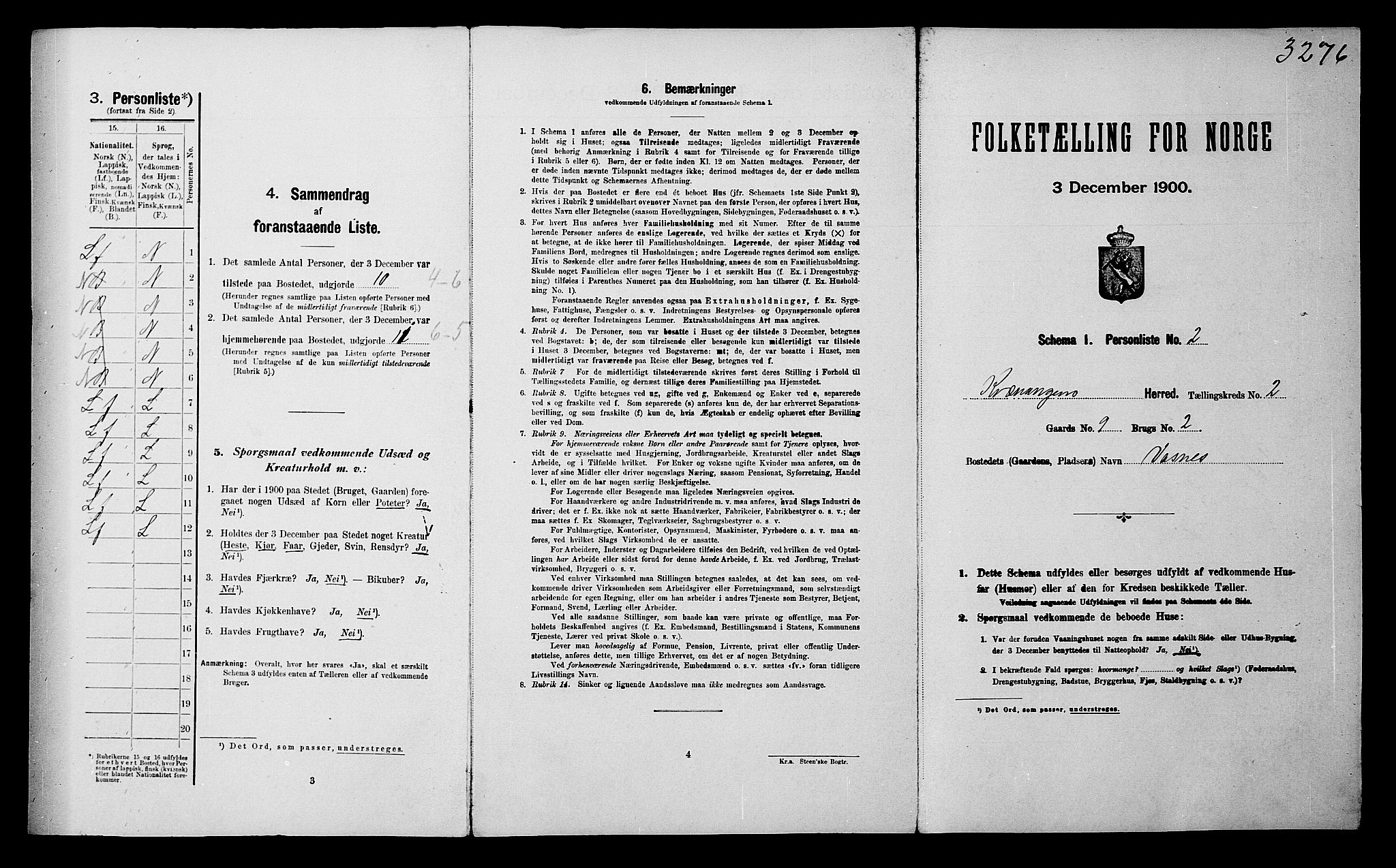 SATØ, Folketelling 1900 for 1943 Kvænangen herred, 1900, s. 126