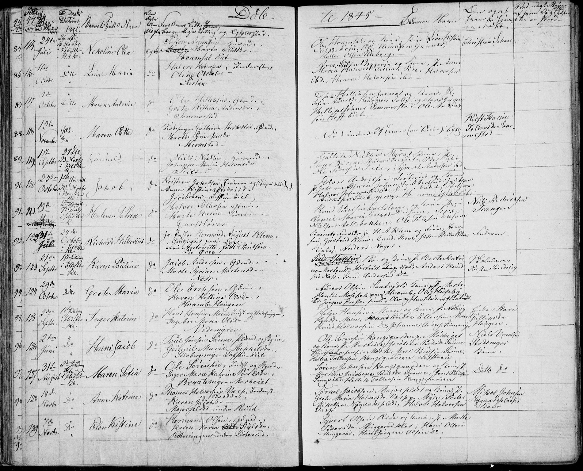 Sandsvær kirkebøker, AV/SAKO-A-244/F/Fa/L0005: Ministerialbok nr. I 5, 1840-1856, s. 94-95