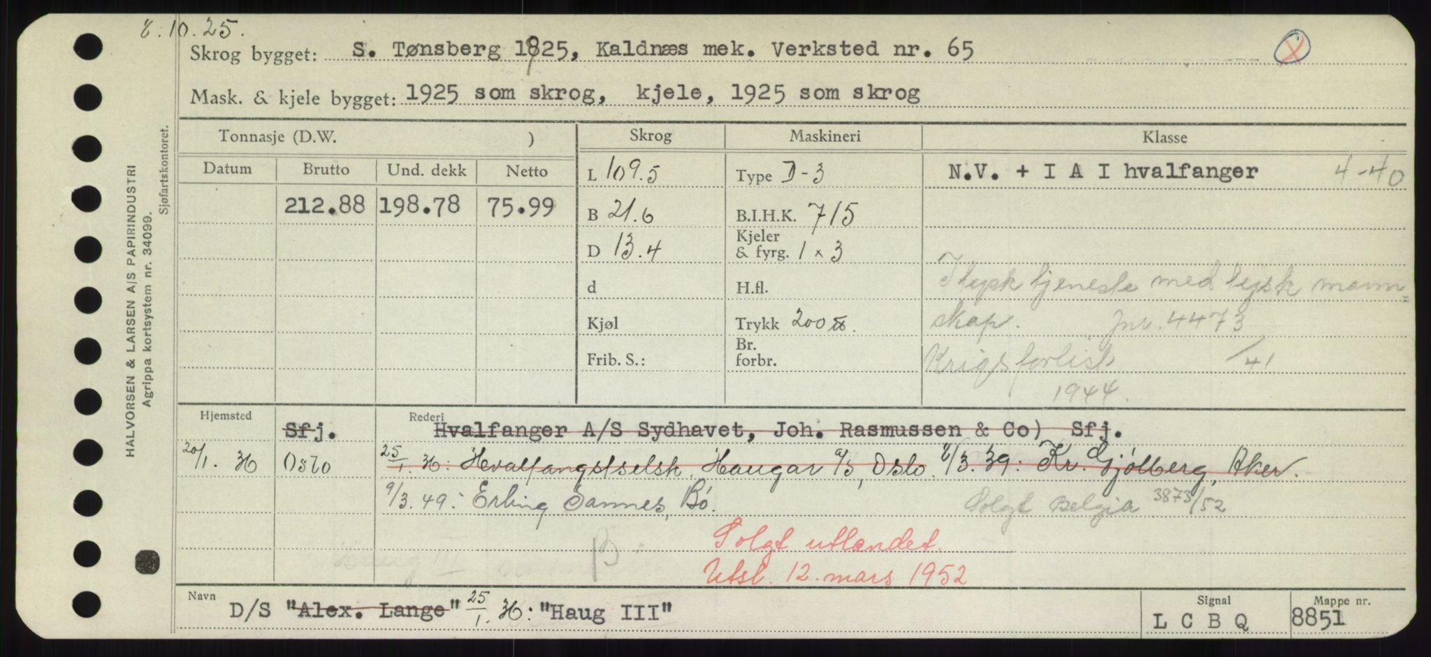 Sjøfartsdirektoratet med forløpere, Skipsmålingen, RA/S-1627/H/Hd/L0014: Fartøy, H-Havl, s. 383