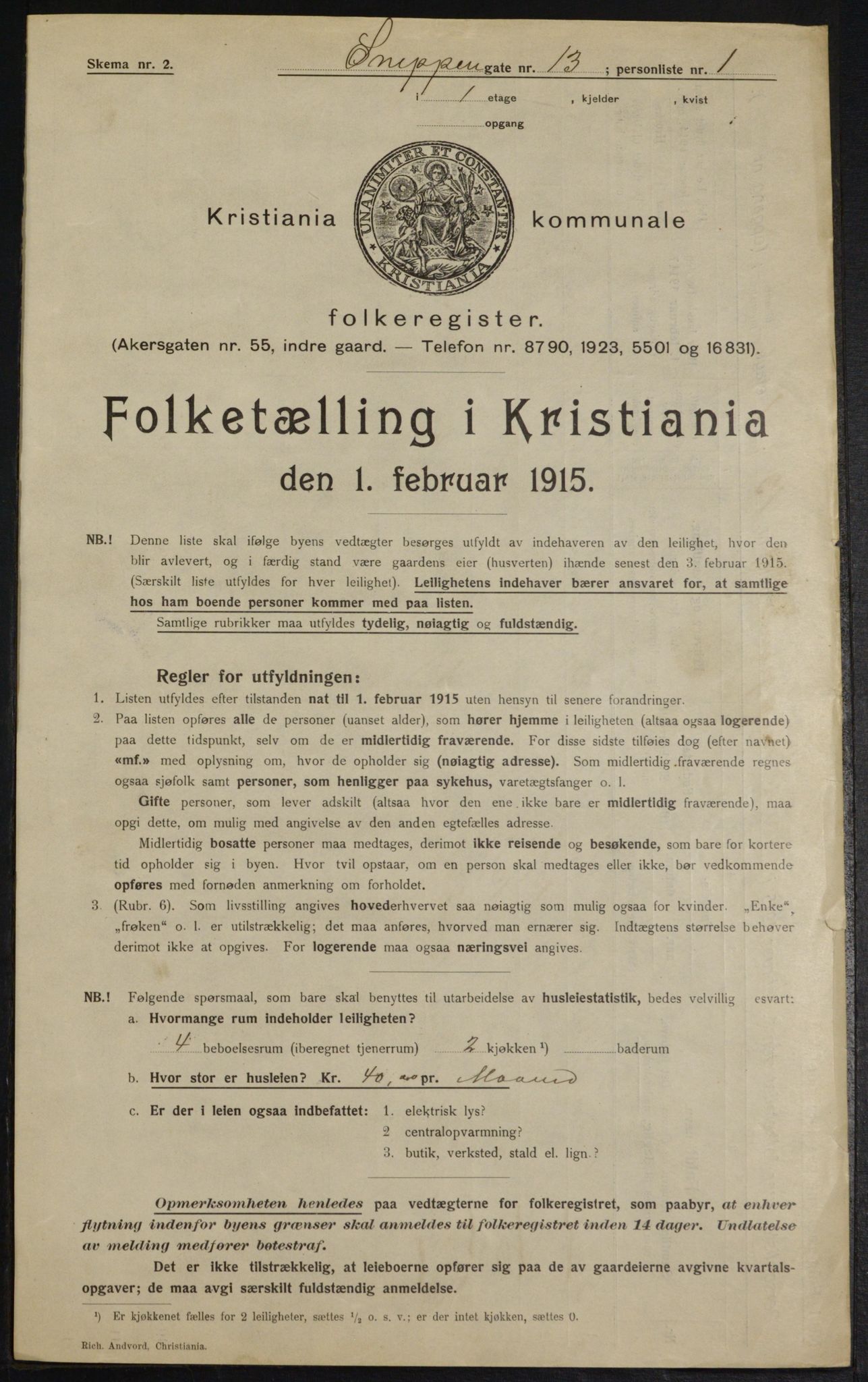 OBA, Kommunal folketelling 1.2.1915 for Kristiania, 1915, s. 97973