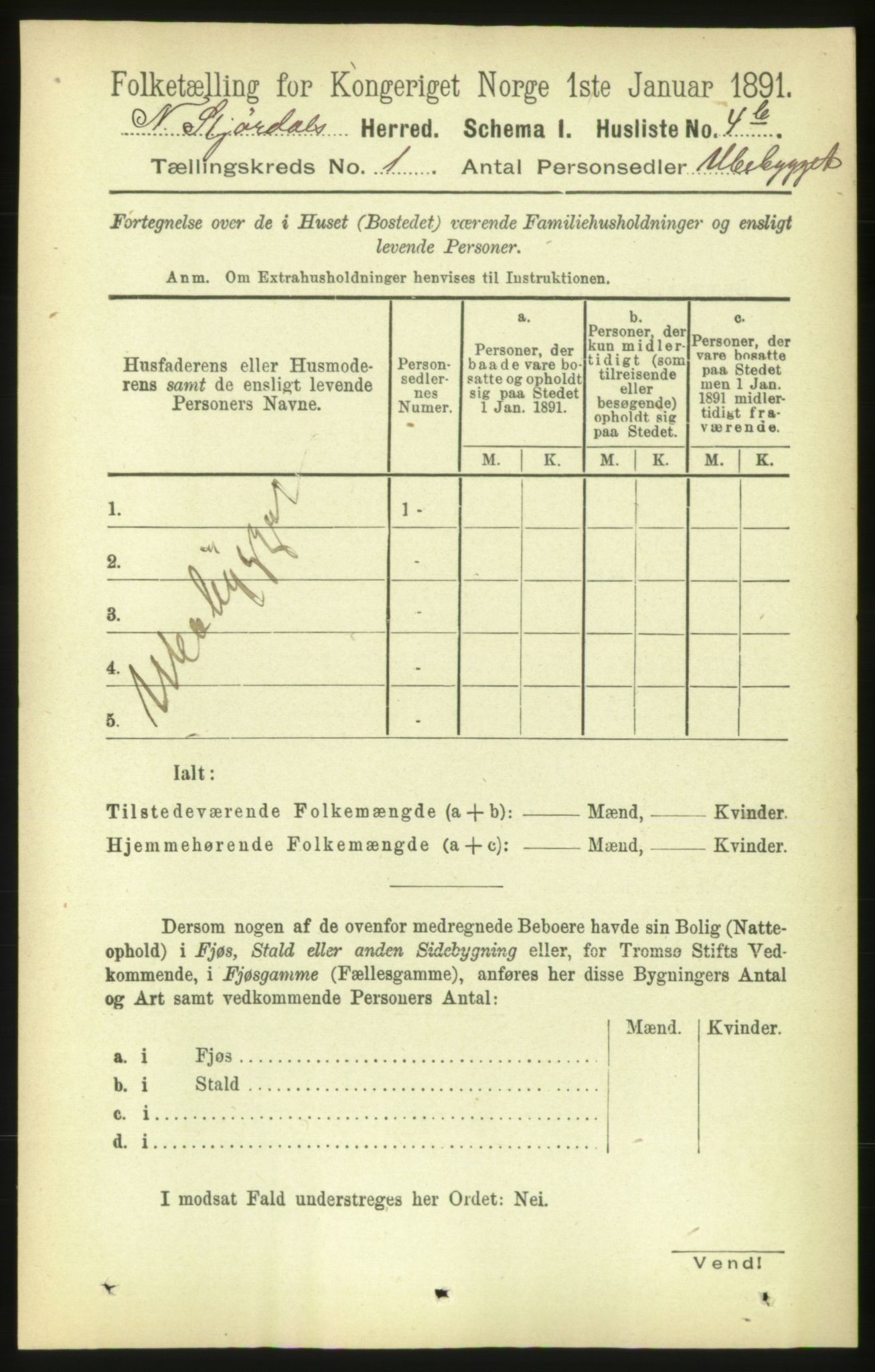 RA, Folketelling 1891 for 1714 Nedre Stjørdal herred, 1891, s. 47