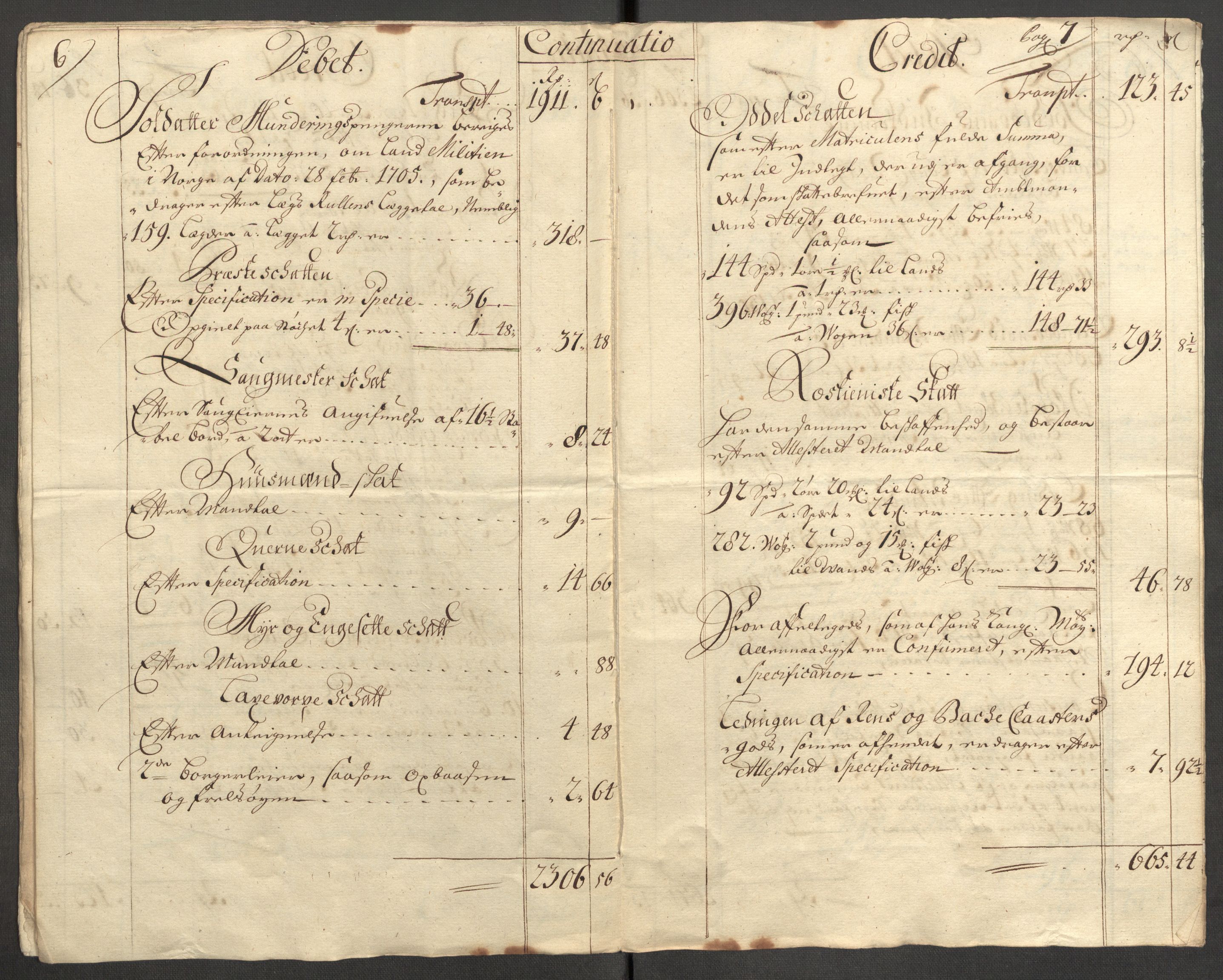 Rentekammeret inntil 1814, Reviderte regnskaper, Fogderegnskap, AV/RA-EA-4092/R64/L4430: Fogderegnskap Namdal, 1707-1708, s. 233