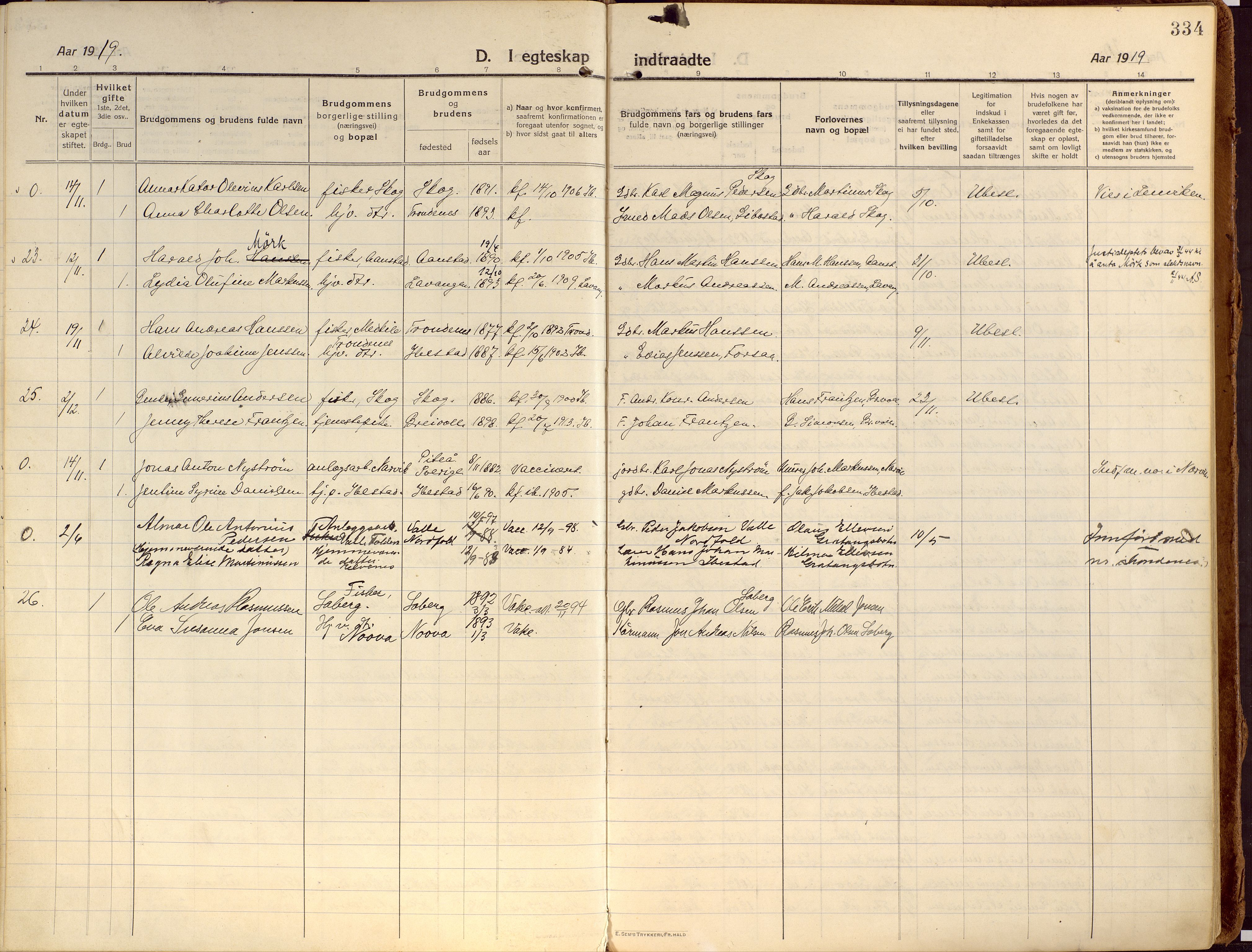 Ibestad sokneprestembete, AV/SATØ-S-0077/H/Ha/Haa/L0018kirke: Ministerialbok nr. 18, 1915-1929, s. 334