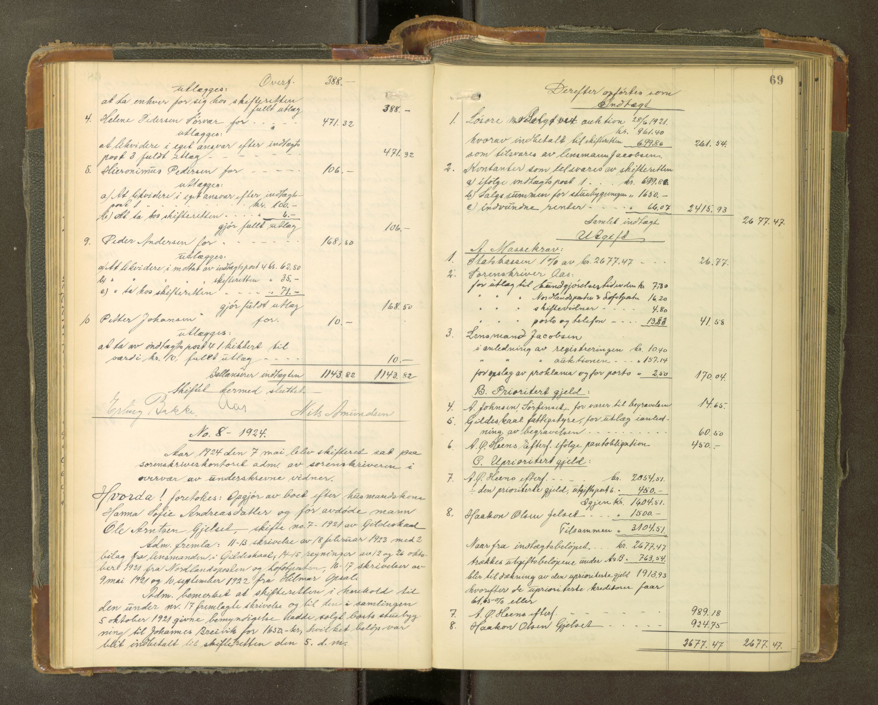 Salten sorenskriveri, AV/SAT-A-4578/1/3/3A/L0066: Skifteslutningsprotokoll, 1922-1931, s. 69