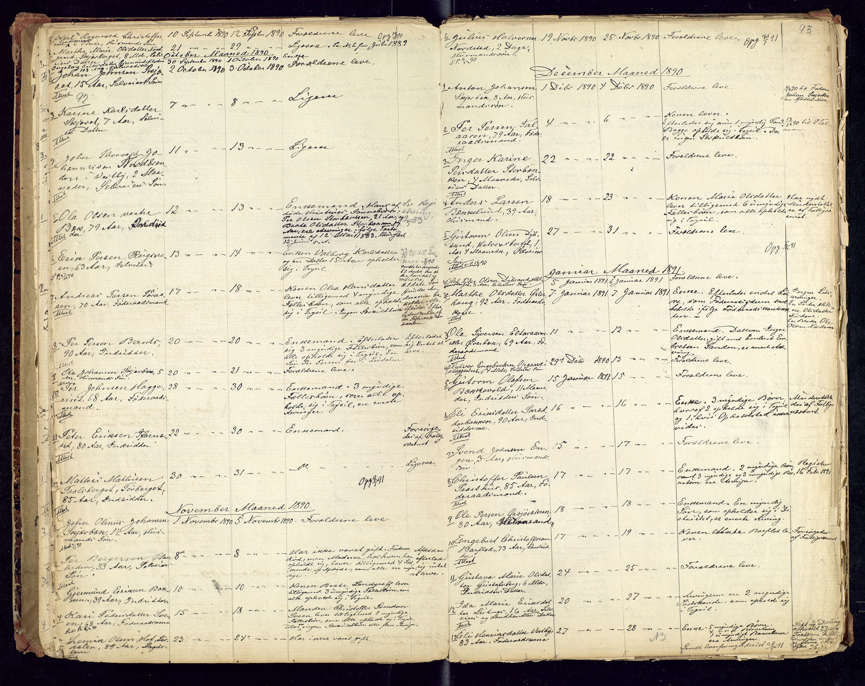 Trysil lensmannskontor, AV/SAH-LHT-026/H/Ha/L0001: Dødsfallsprotokoll, 1875-1901, s. 92-93