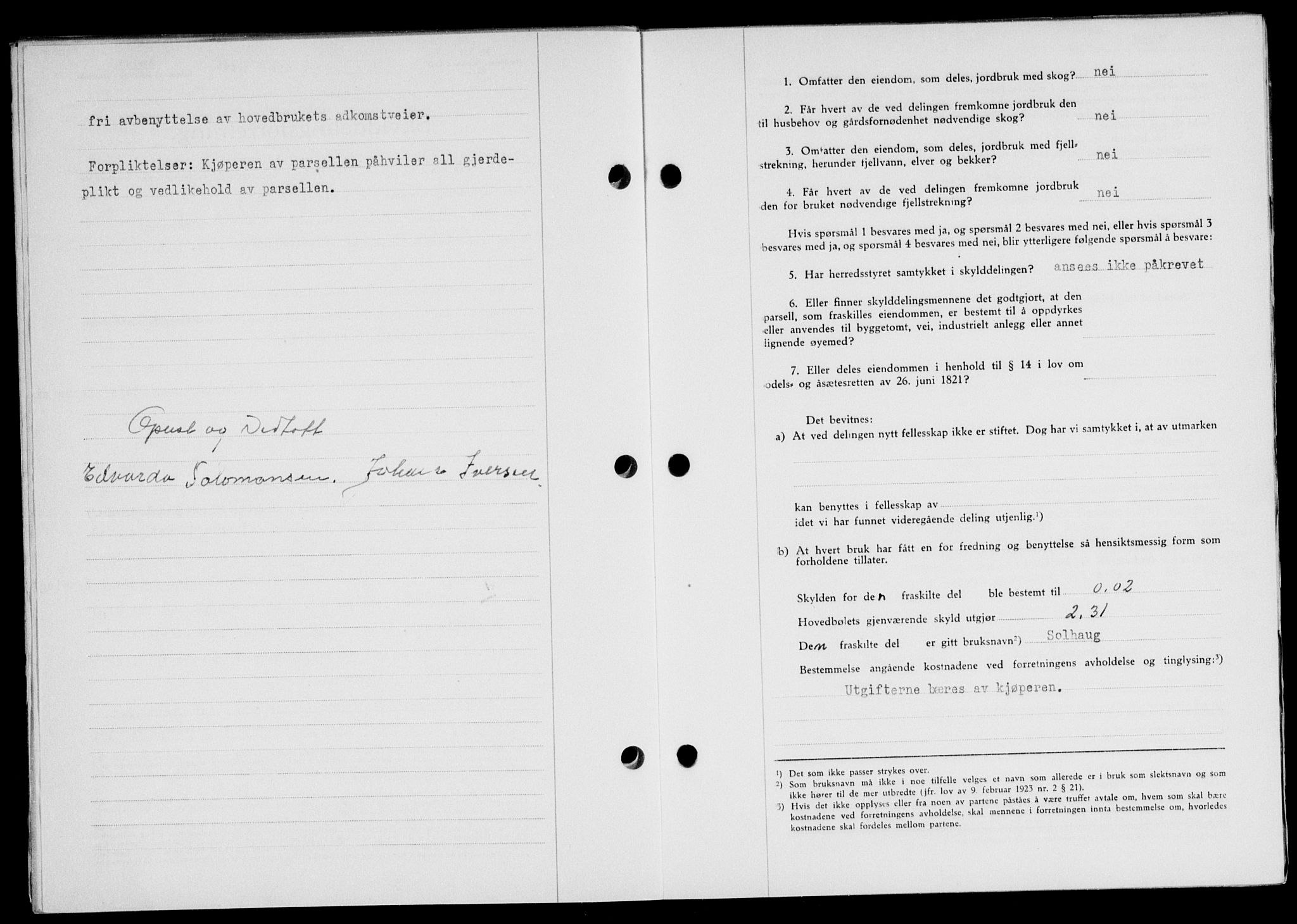 Lofoten sorenskriveri, SAT/A-0017/1/2/2C/L0014a: Pantebok nr. 14a, 1946-1946, Dagboknr: 965/1946