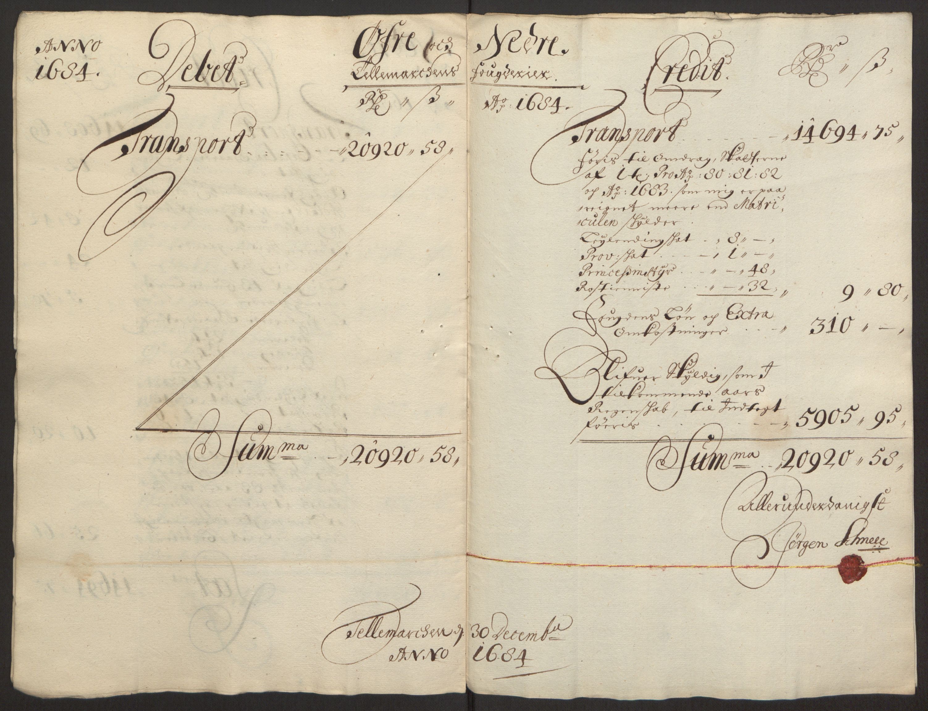 Rentekammeret inntil 1814, Reviderte regnskaper, Fogderegnskap, AV/RA-EA-4092/R35/L2081: Fogderegnskap Øvre og Nedre Telemark, 1680-1684, s. 6