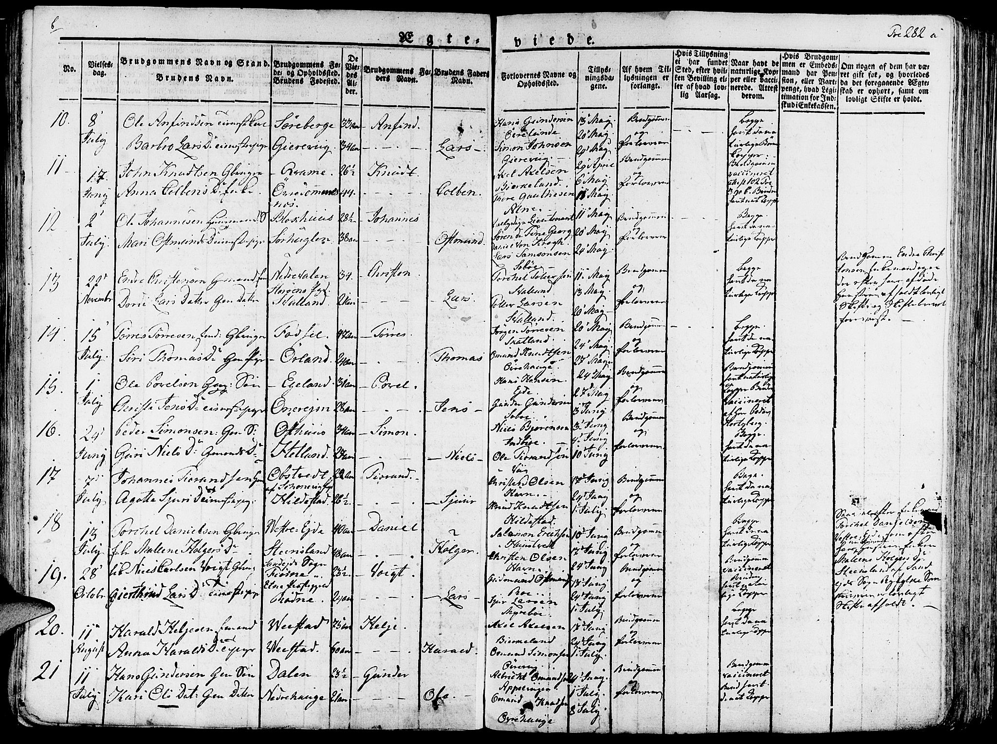 Fjelberg sokneprestembete, AV/SAB-A-75201/H/Haa: Ministerialbok nr. A 5, 1822-1834, s. 282
