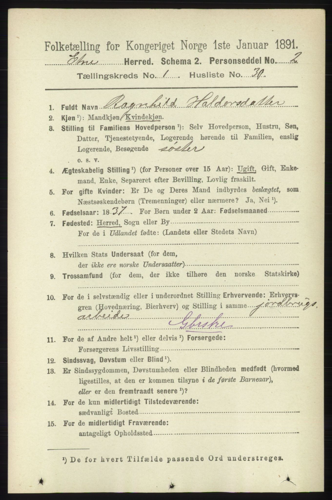 RA, Folketelling 1891 for 1211 Etne herred, 1891, s. 222