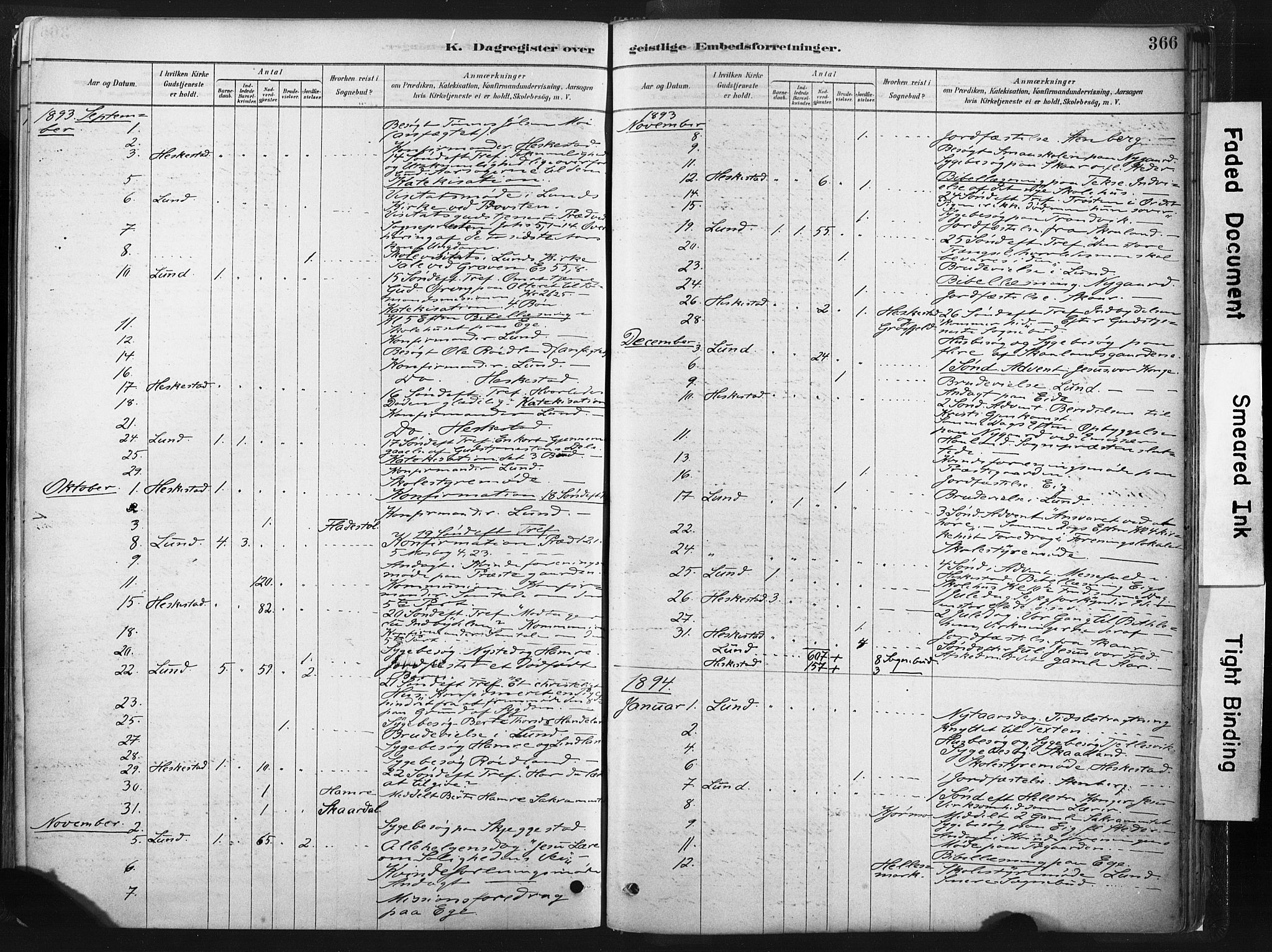 Lund sokneprestkontor, AV/SAST-A-101809/S06/L0011: Ministerialbok nr. A 10, 1877-1904, s. 366