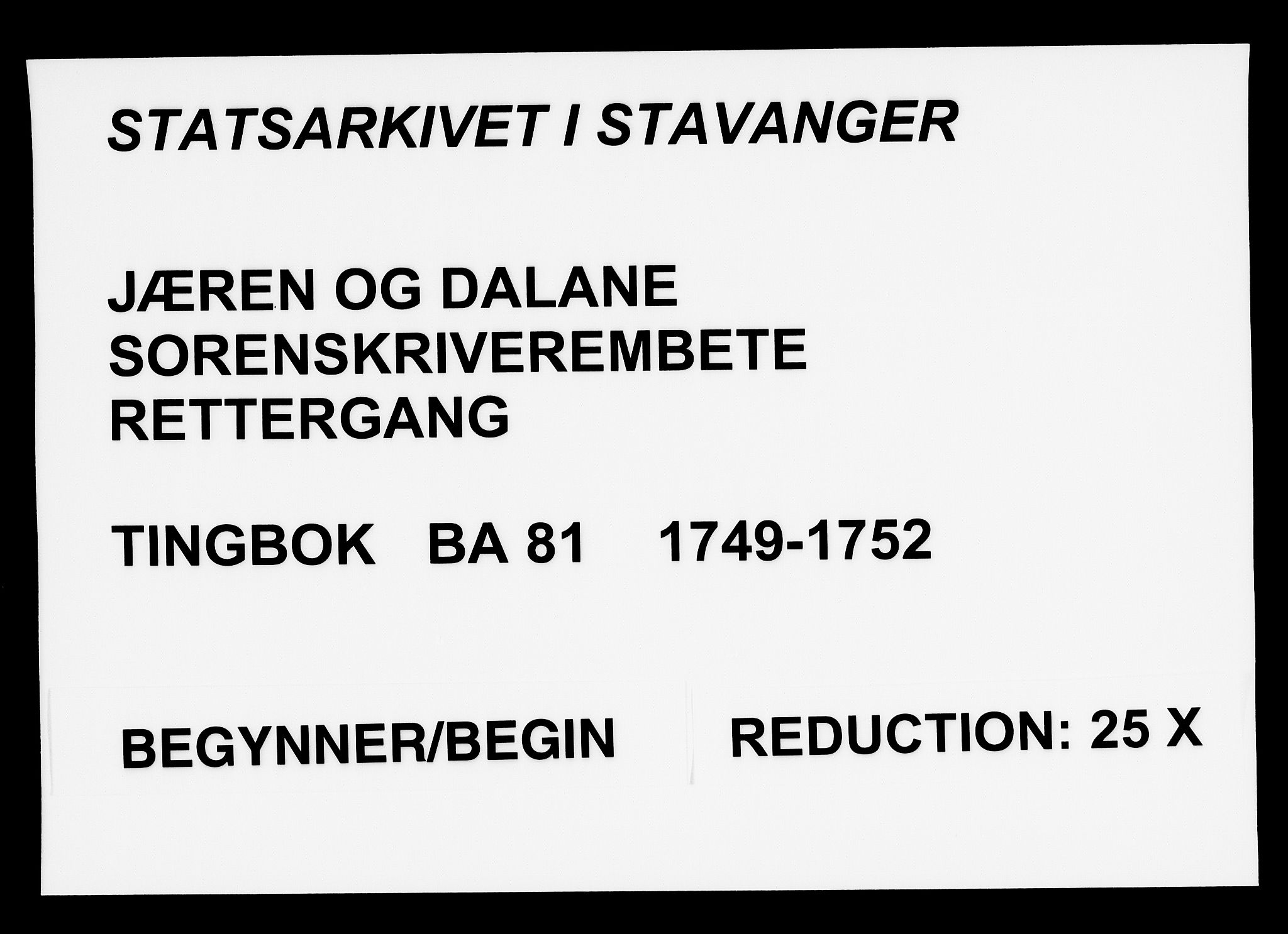 Jæren og Dalane sorenskriveri, SAST/A-100306/3/30/30BA/L0081: TINGBOK, 1749-1752