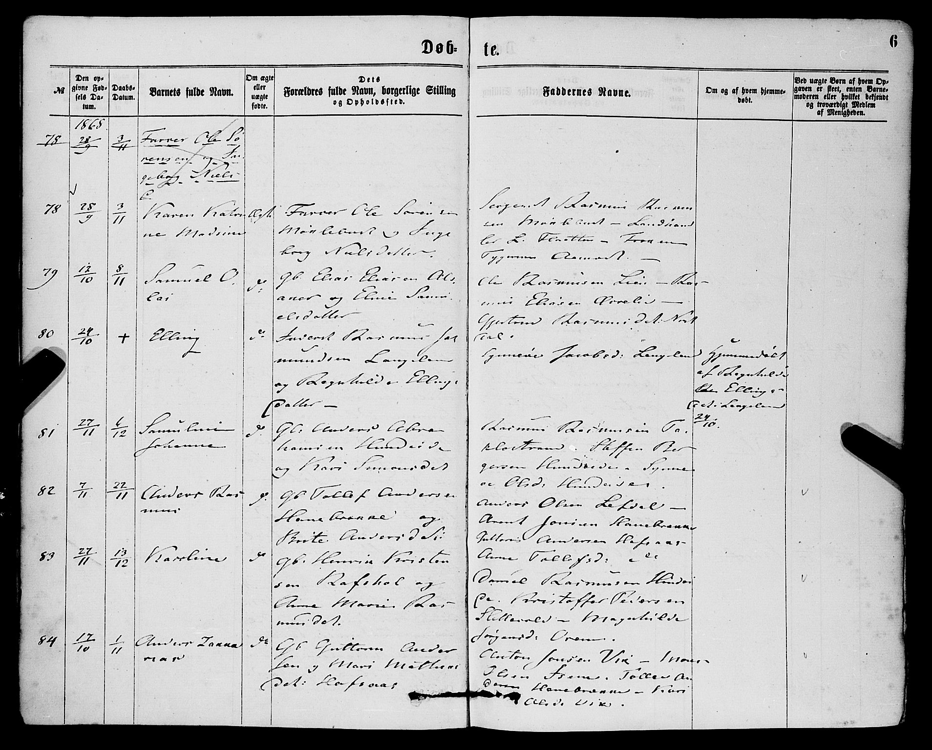 Eid sokneprestembete, AV/SAB-A-82301/H/Haa/Haaa/L0010: Ministerialbok nr. A 10, 1867-1878, s. 6