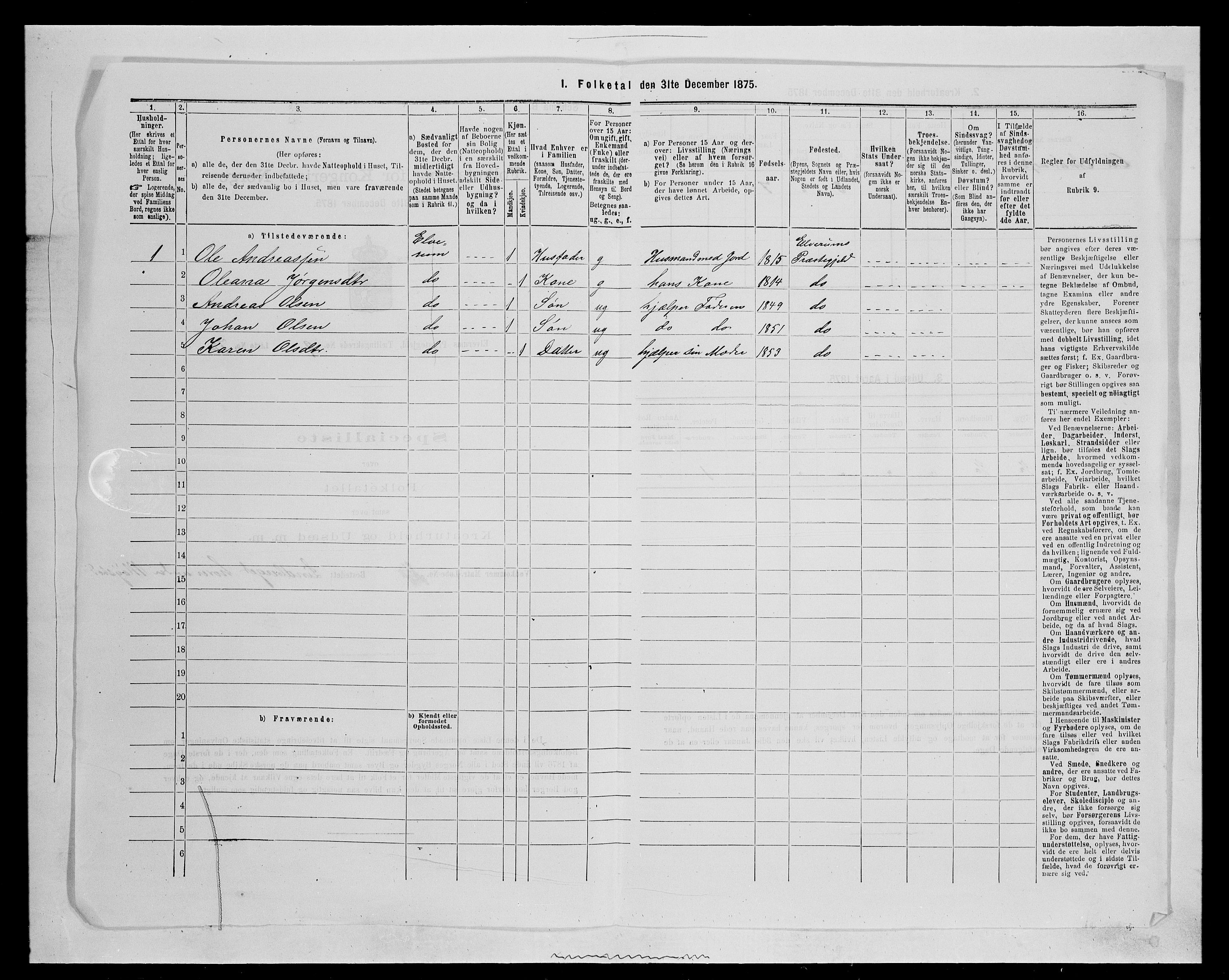 SAH, Folketelling 1875 for 0427P Elverum prestegjeld, 1875, s. 2042