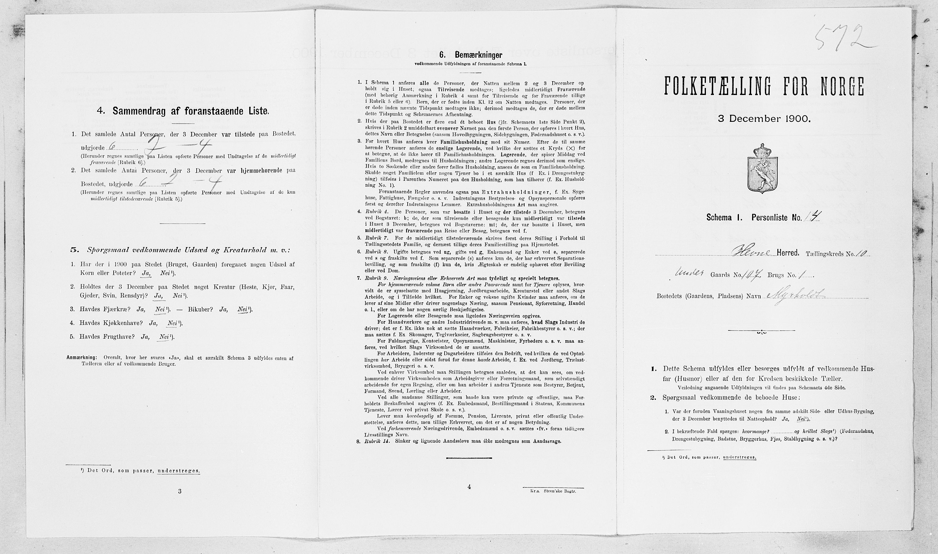 SAT, Folketelling 1900 for 1612 Hemne herred, 1900, s. 1255