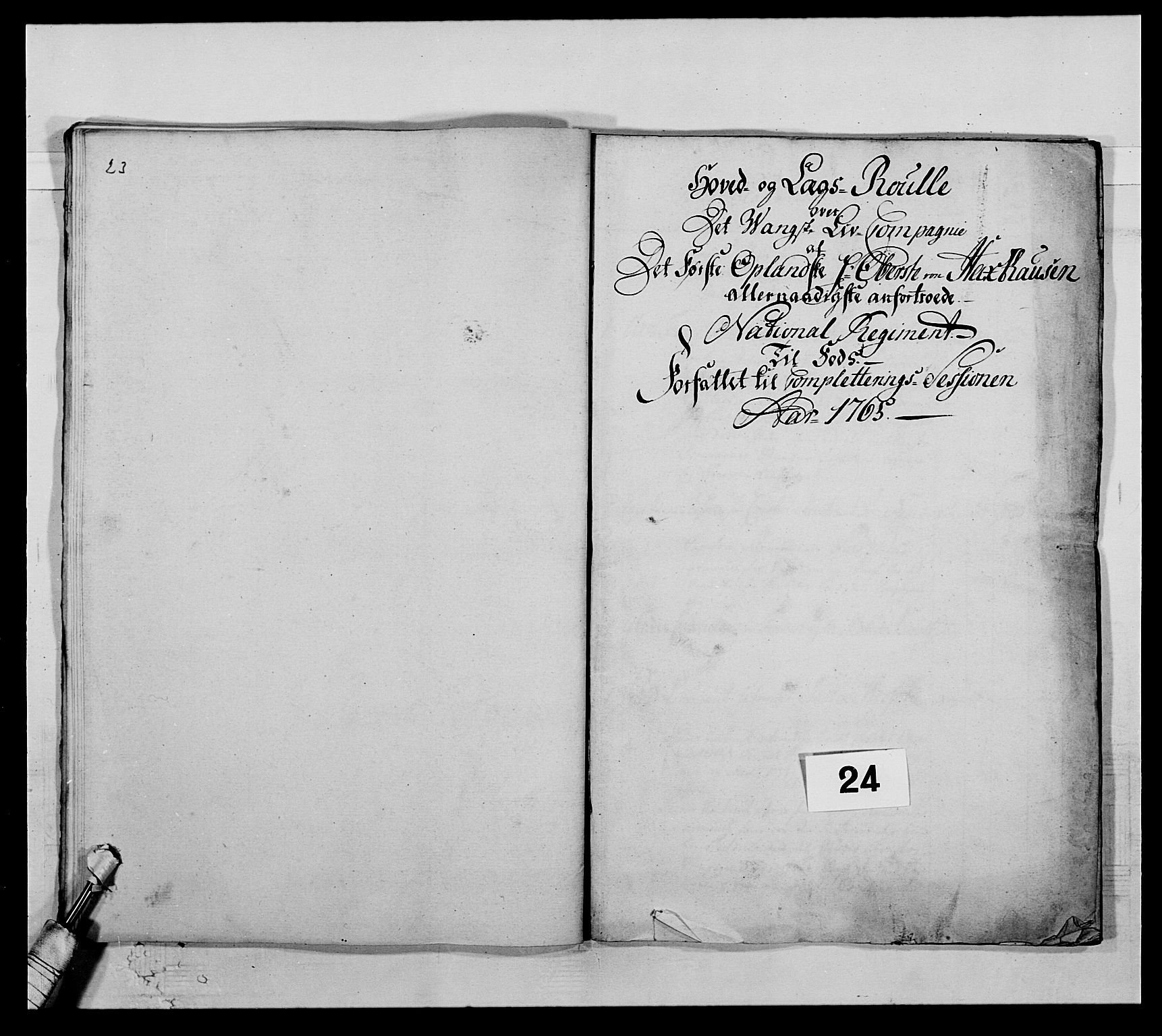 Kommanderende general (KG I) med Det norske krigsdirektorium, AV/RA-EA-5419/E/Ea/L0503b: 1. Opplandske regiment, 1764-1765, s. 346