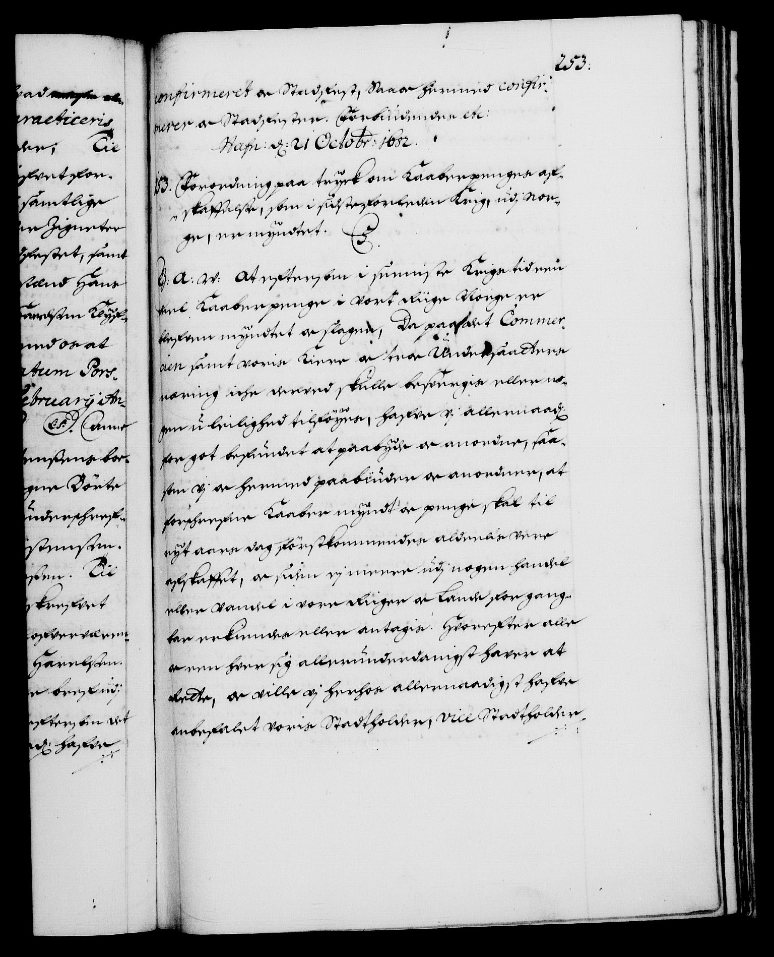 Danske Kanselli 1572-1799, RA/EA-3023/F/Fc/Fca/Fcaa/L0013: Norske registre (mikrofilm), 1681-1684, s. 253a