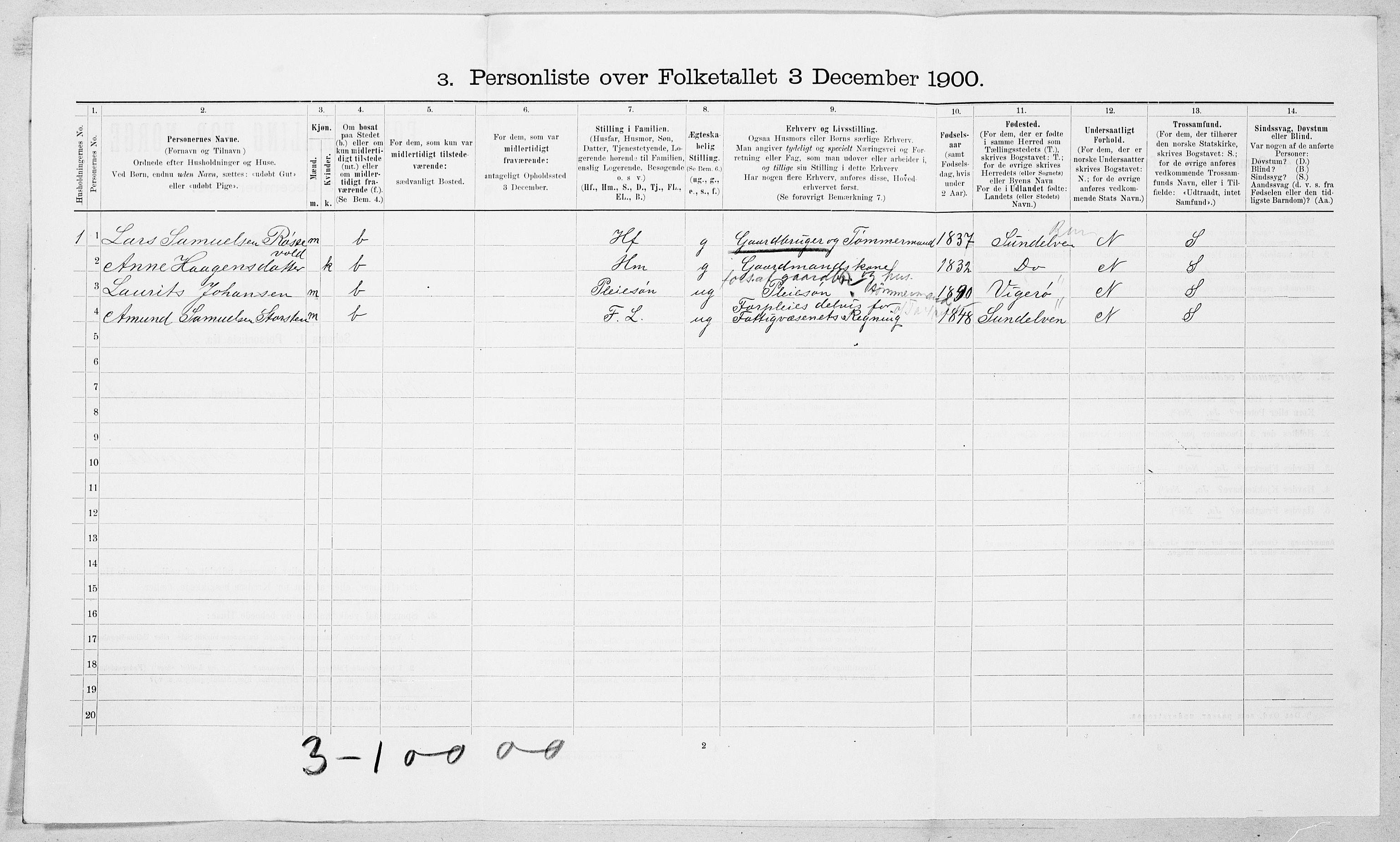 SAT, Folketelling 1900 for 1531 Borgund herred, 1900, s. 233