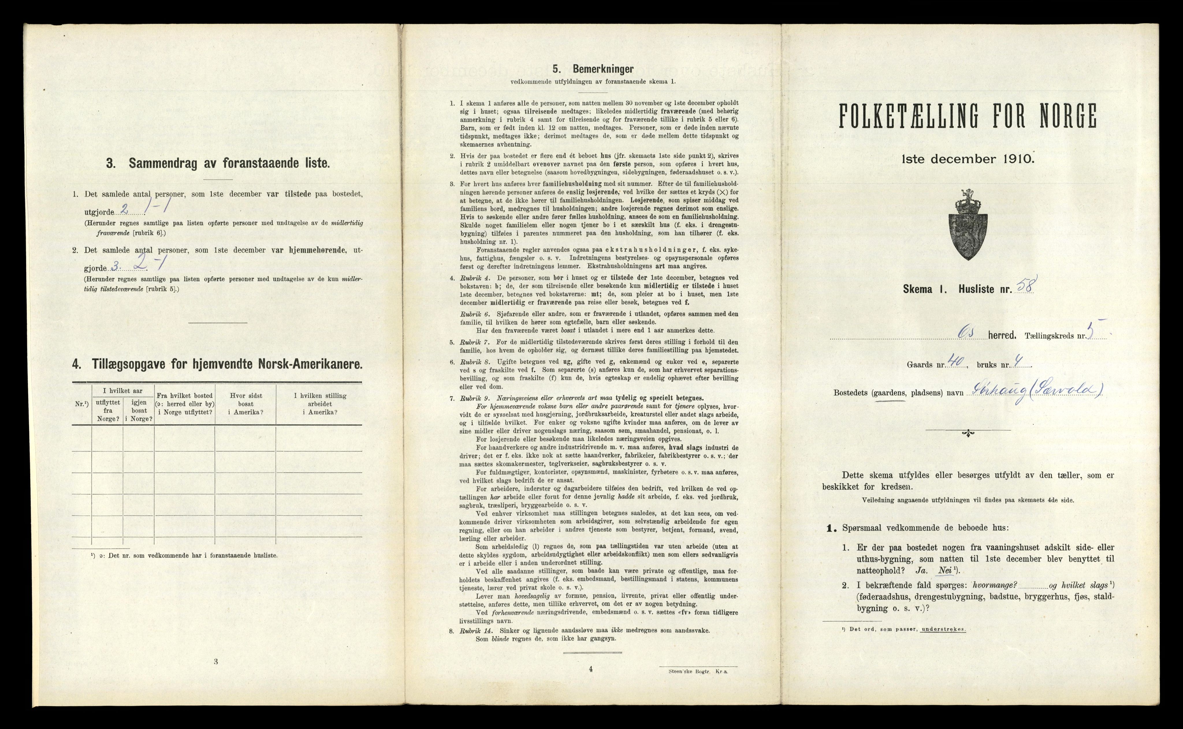 RA, Folketelling 1910 for 1243 Os herred, 1910, s. 454