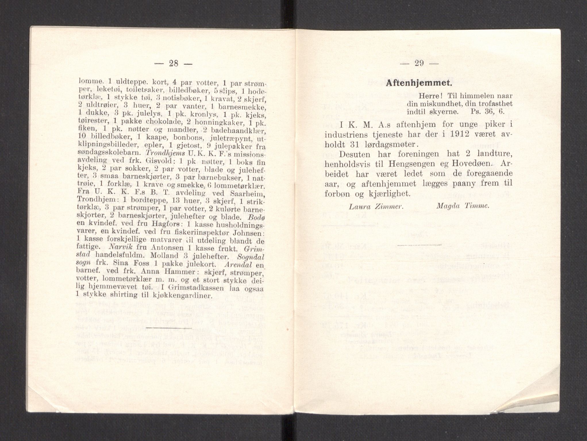 Kvinnelige Misjonsarbeidere, AV/RA-PA-0699/F/Fa/L0001/0007: -- / Årsmeldinger, trykte, 1906-1915