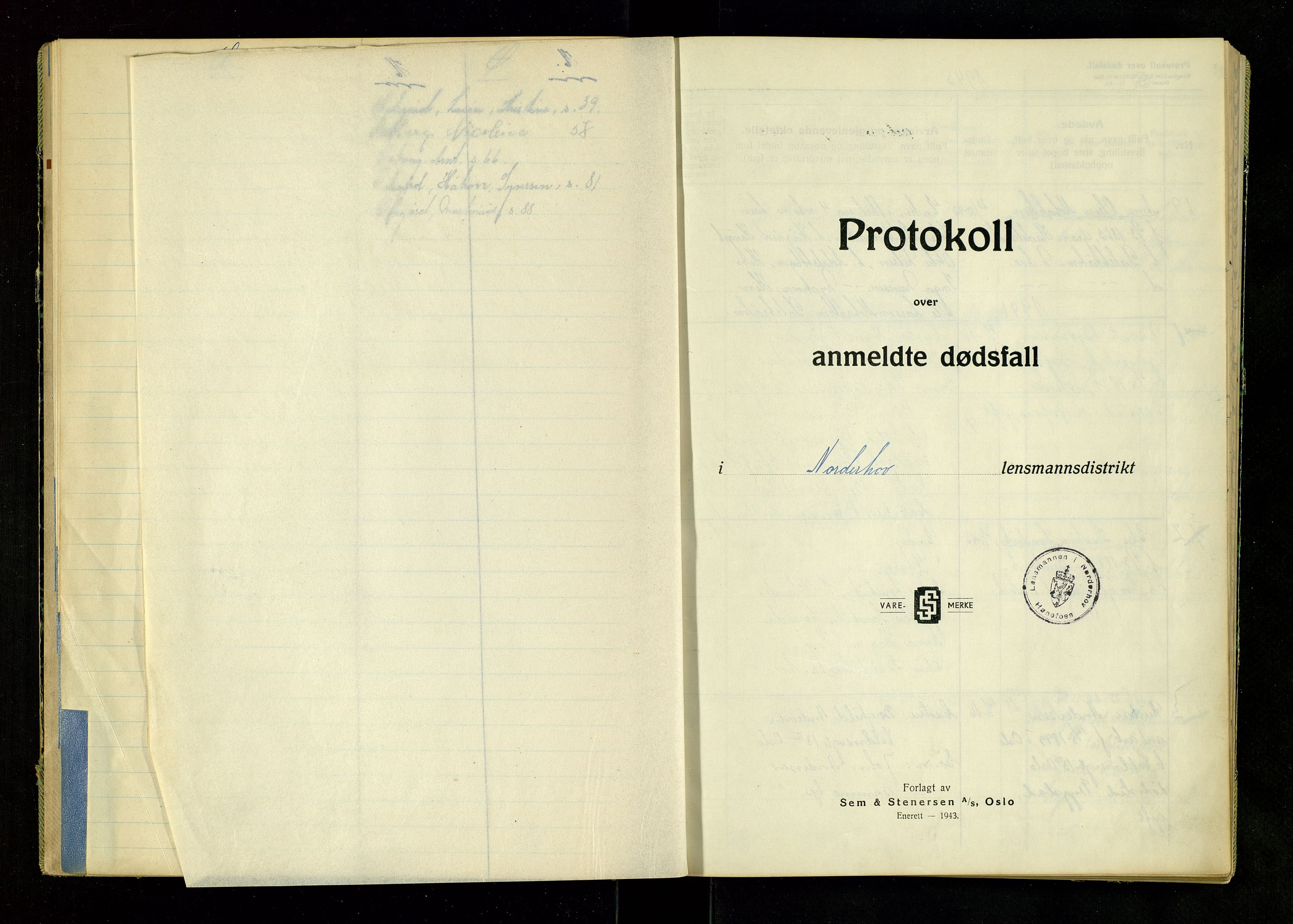 Norderhov lensmannskontor, AV/SAKO-A-526/H/Ha/L0008: Dødsanmeldelsesprotokoll, 1945-1950