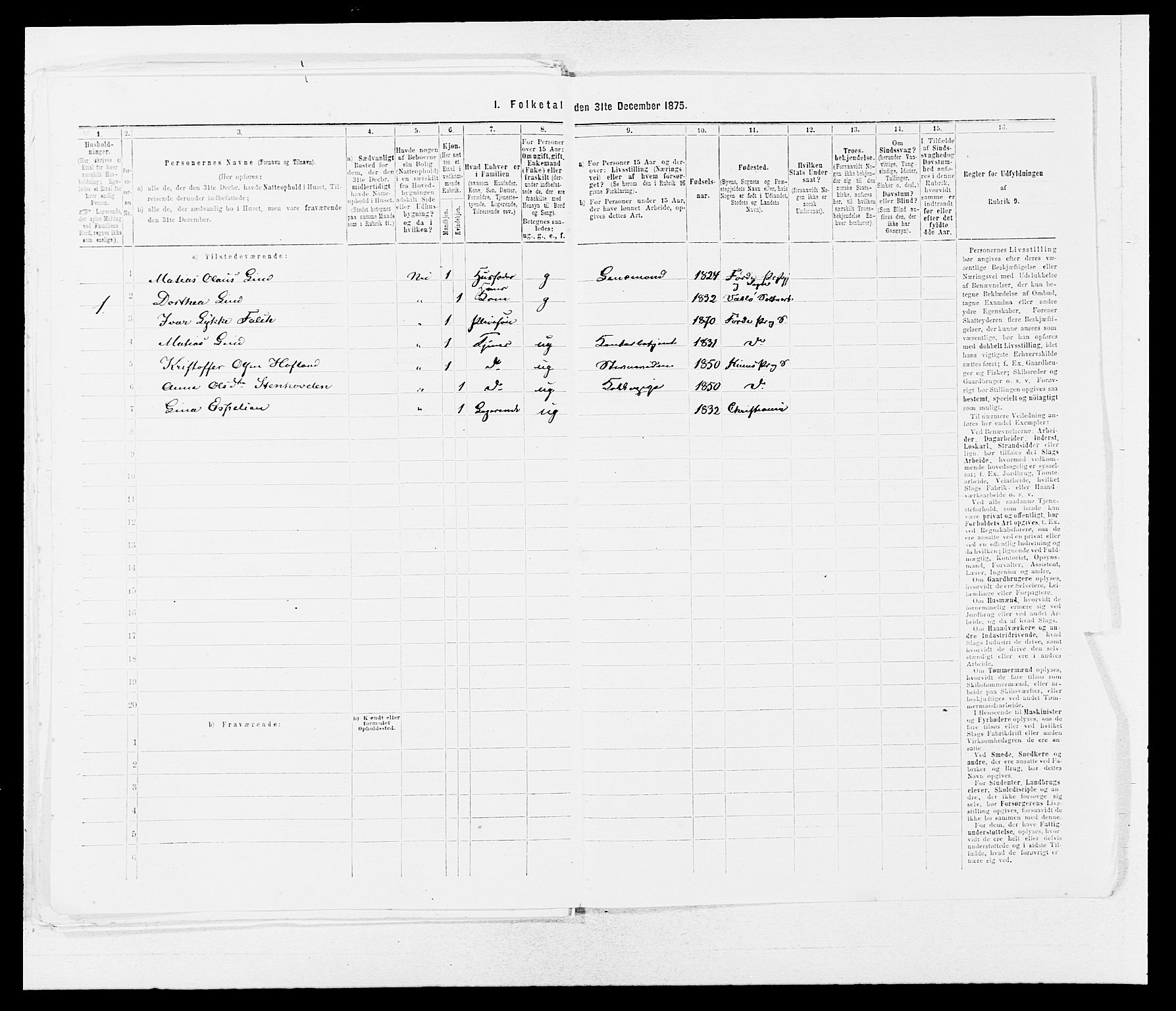 SAB, Folketelling 1875 for 1437L Kinn prestegjeld, Kinn sokn og Svanøy sokn, 1875, s. 398