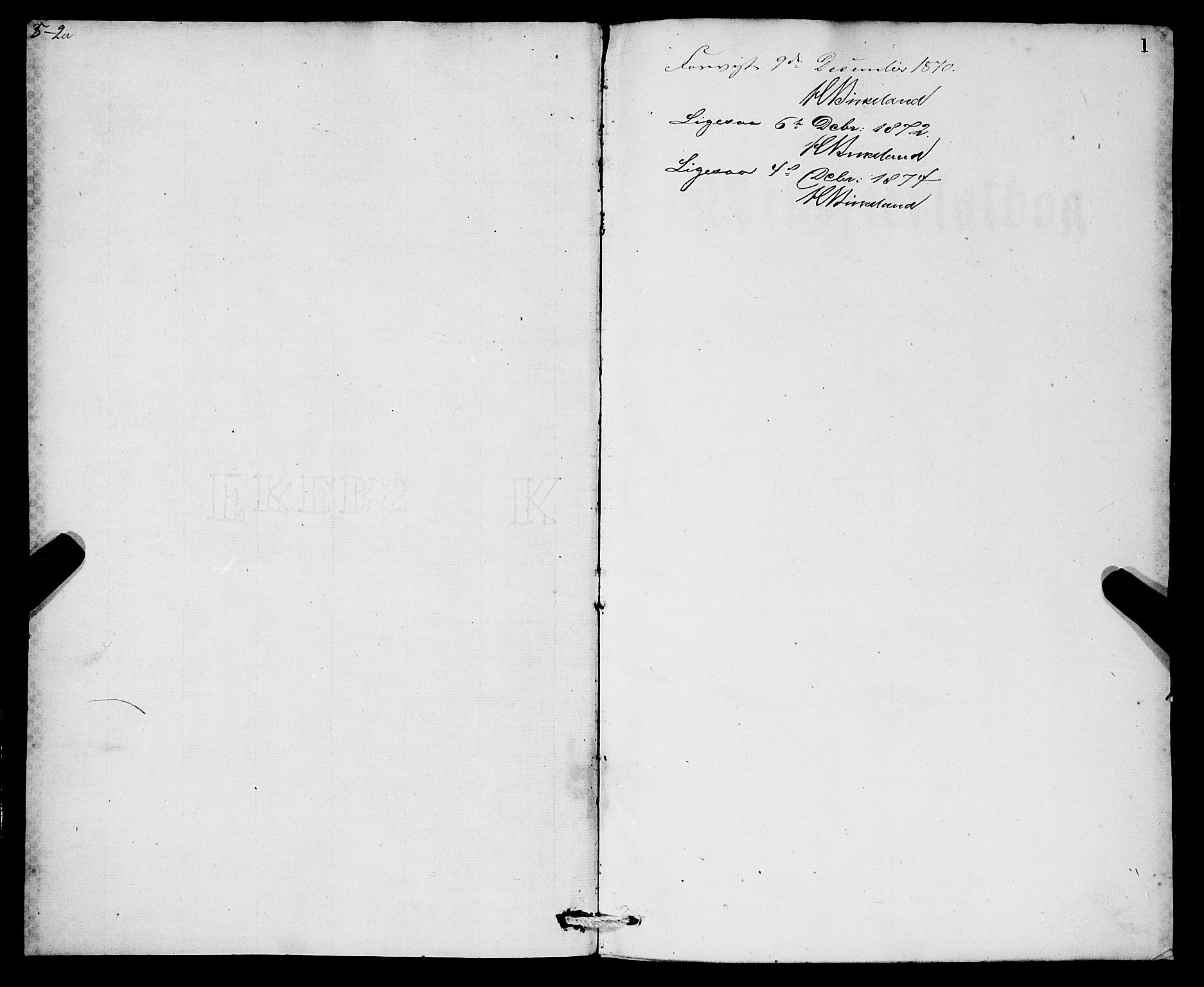 Korskirken sokneprestembete, SAB/A-76101/H/Hab: Klokkerbok nr. B 6, 1869-1874, s. 1