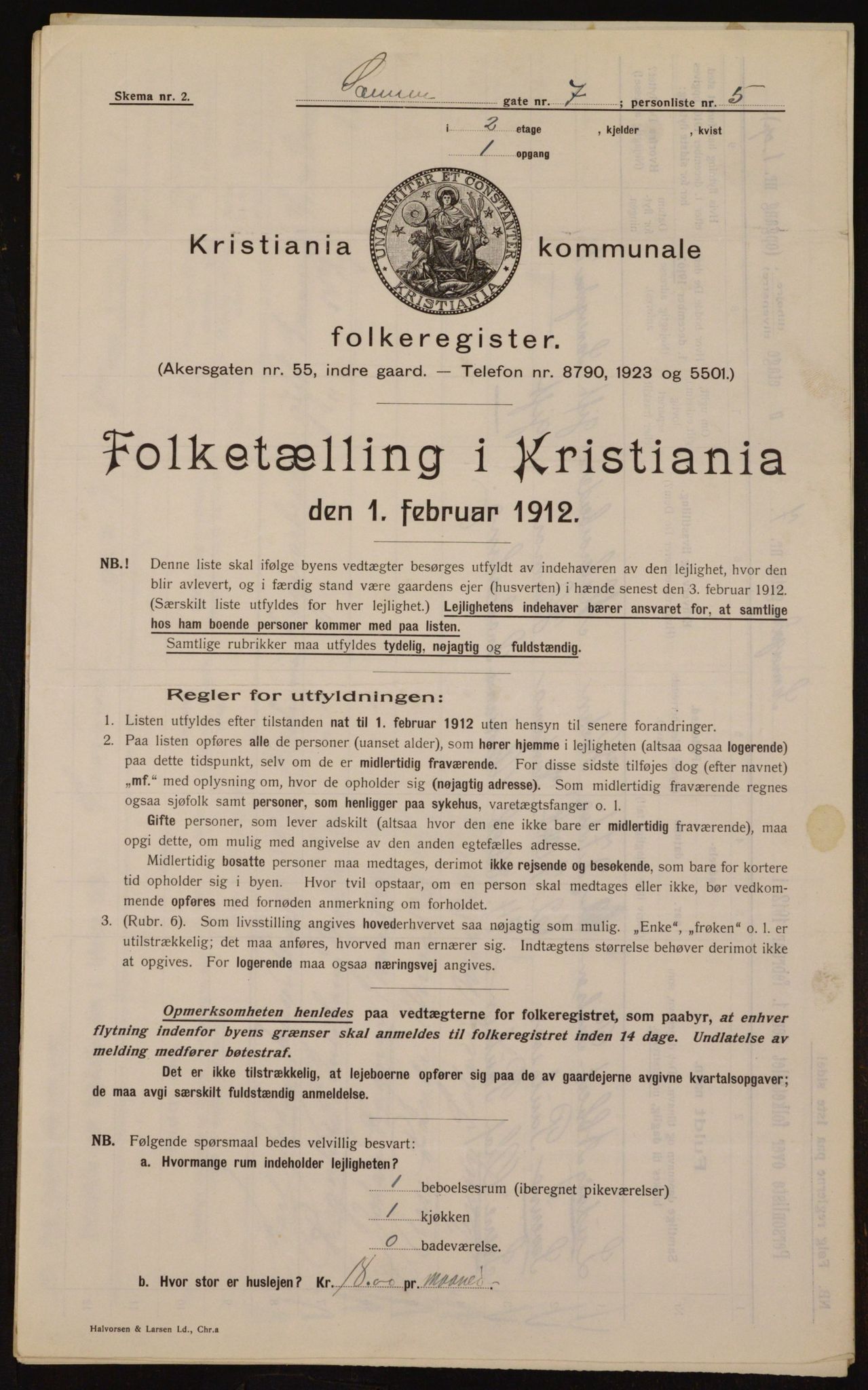 OBA, Kommunal folketelling 1.2.1912 for Kristiania, 1912, s. 88729