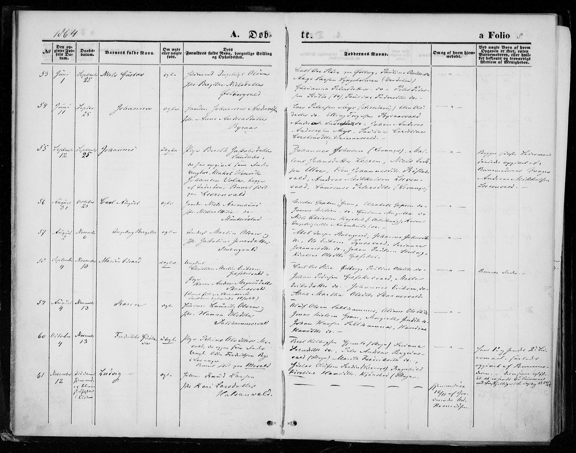 Ministerialprotokoller, klokkerbøker og fødselsregistre - Nord-Trøndelag, SAT/A-1458/721/L0206: Ministerialbok nr. 721A01, 1864-1874, s. 8
