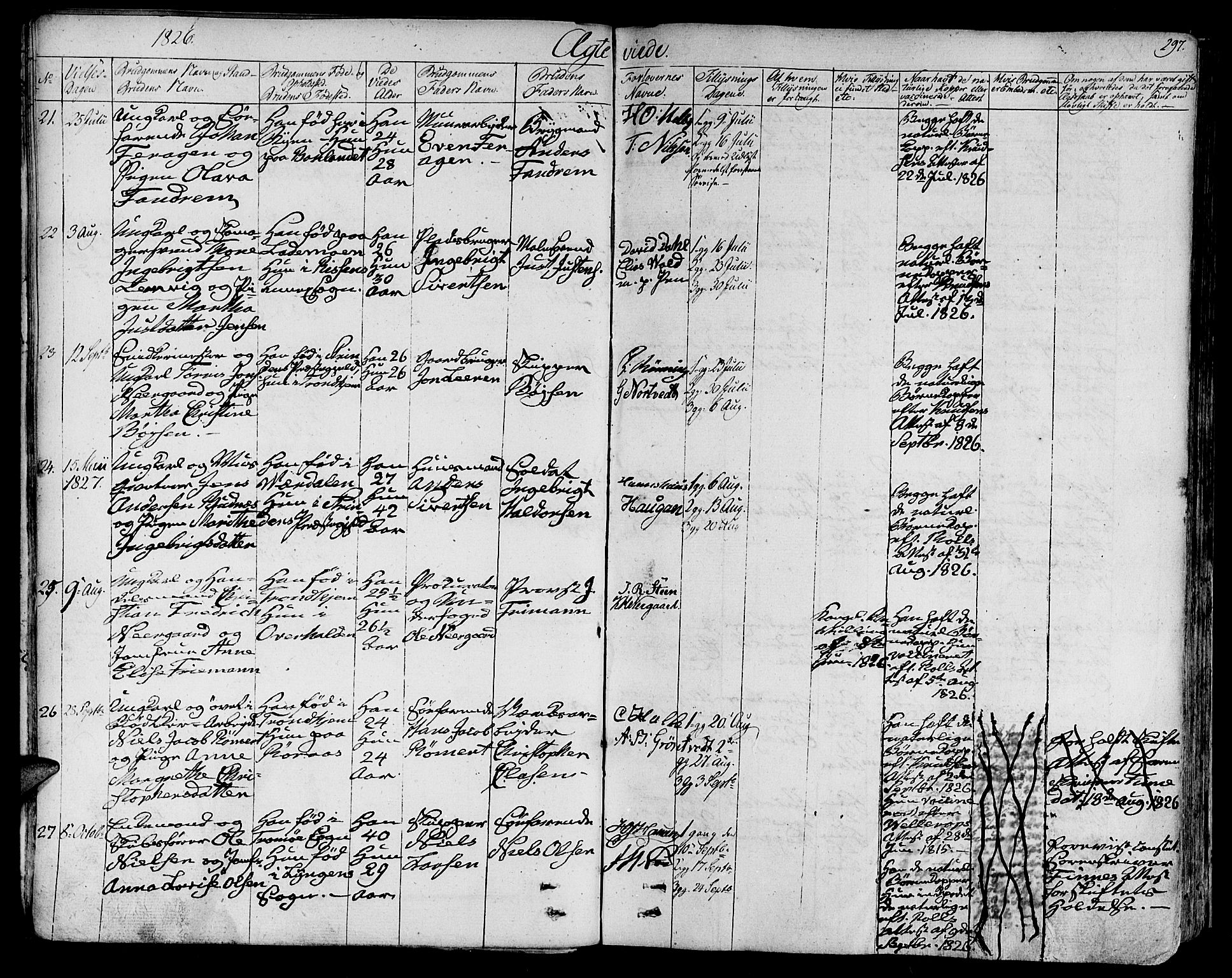 Ministerialprotokoller, klokkerbøker og fødselsregistre - Sør-Trøndelag, SAT/A-1456/602/L0109: Ministerialbok nr. 602A07, 1821-1840, s. 297