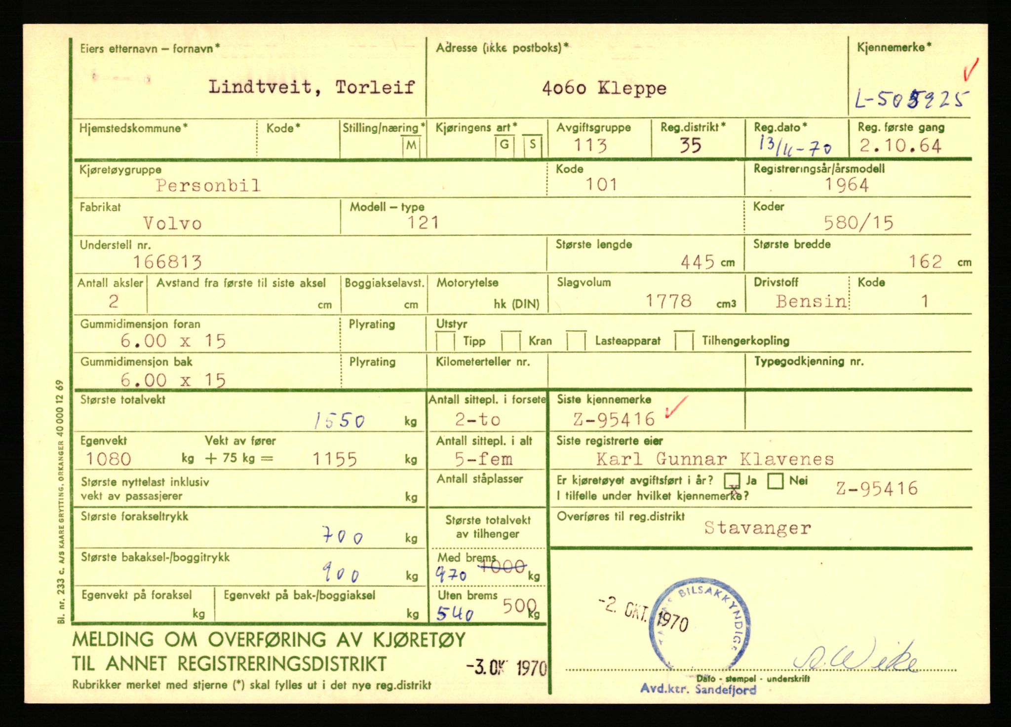 Stavanger trafikkstasjon, AV/SAST-A-101942/0/F/L0078: L-503000 - L-602908, 1930-1971, s. 2119