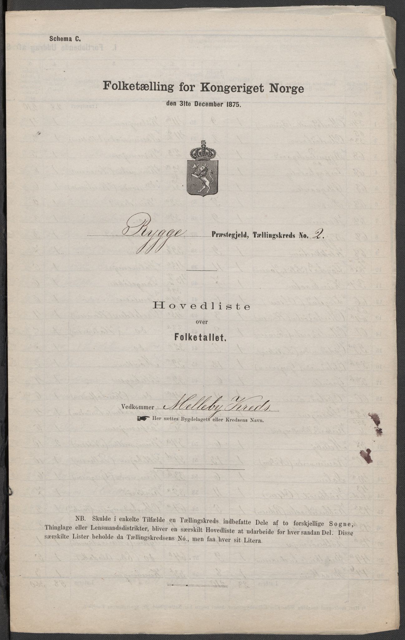RA, Folketelling 1875 for 0136P Rygge prestegjeld, 1875, s. 7